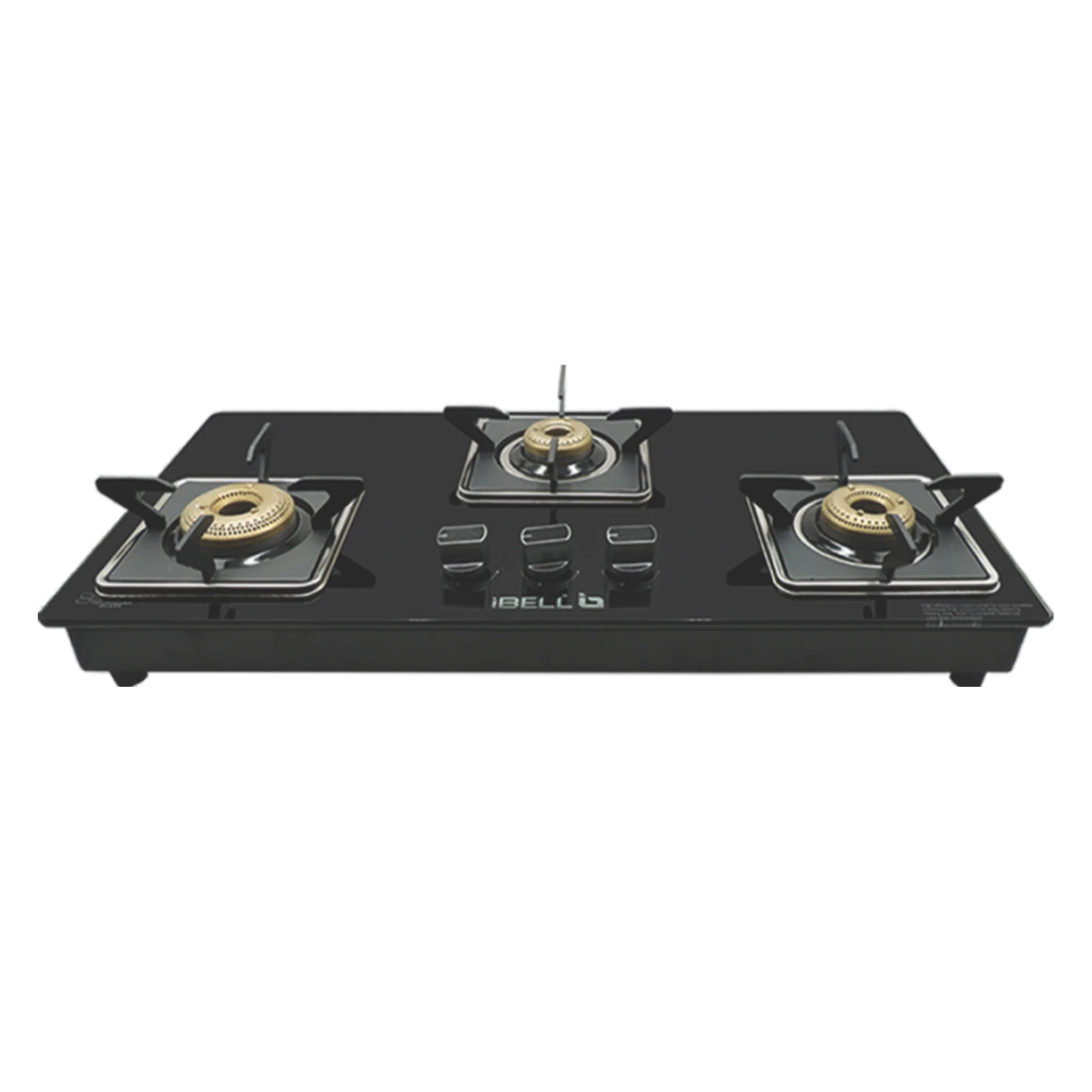 iBELL IBL AGS8413 HOB 3 Burner Gas Stove – Glass Top Top, Auto Ignition, ISI Marked, Toughened Pan Support