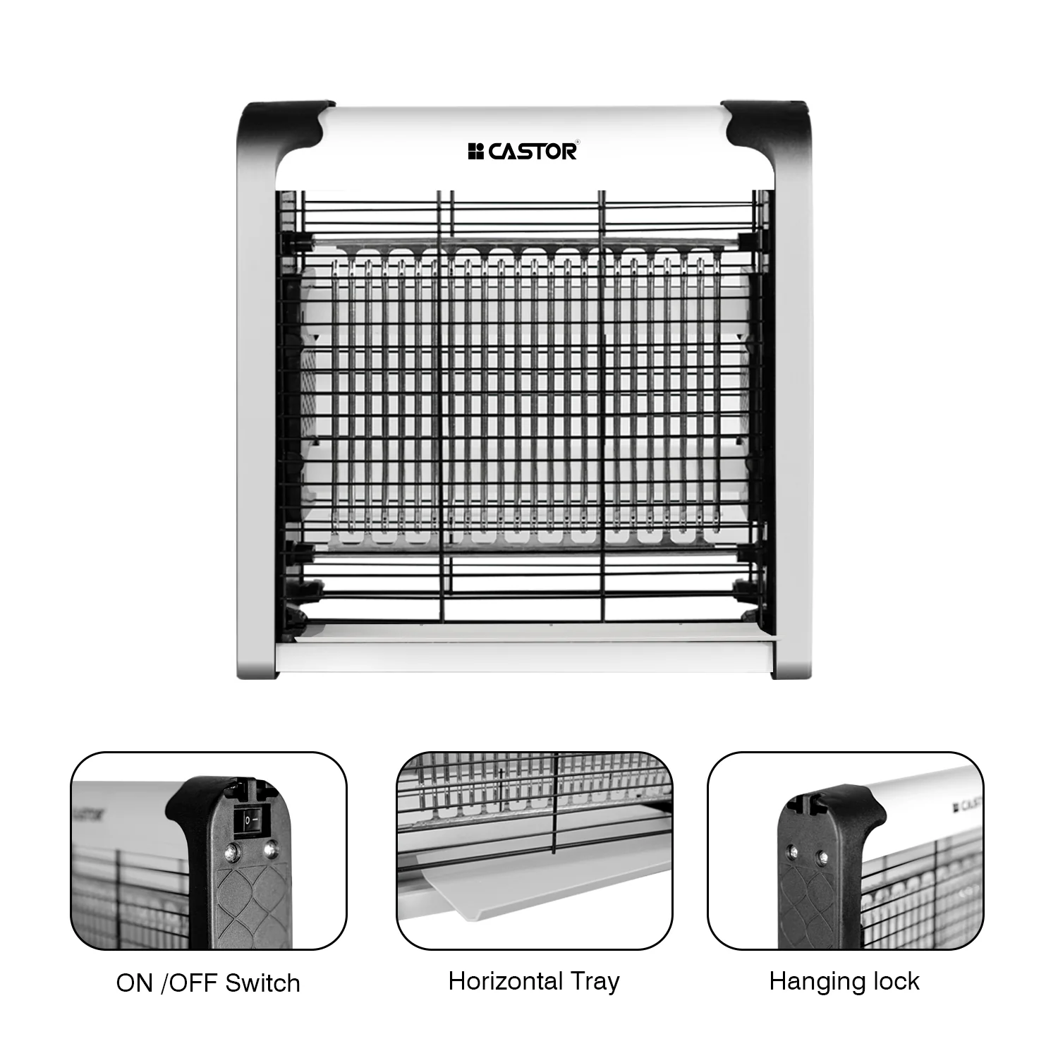 CASTOR M02IK Insect Catcher Machine, Portable LED Lamp, Compact Fly Trap for Home, Electric Insect Killer Indoor & Outdoor (Silver) - Image 5