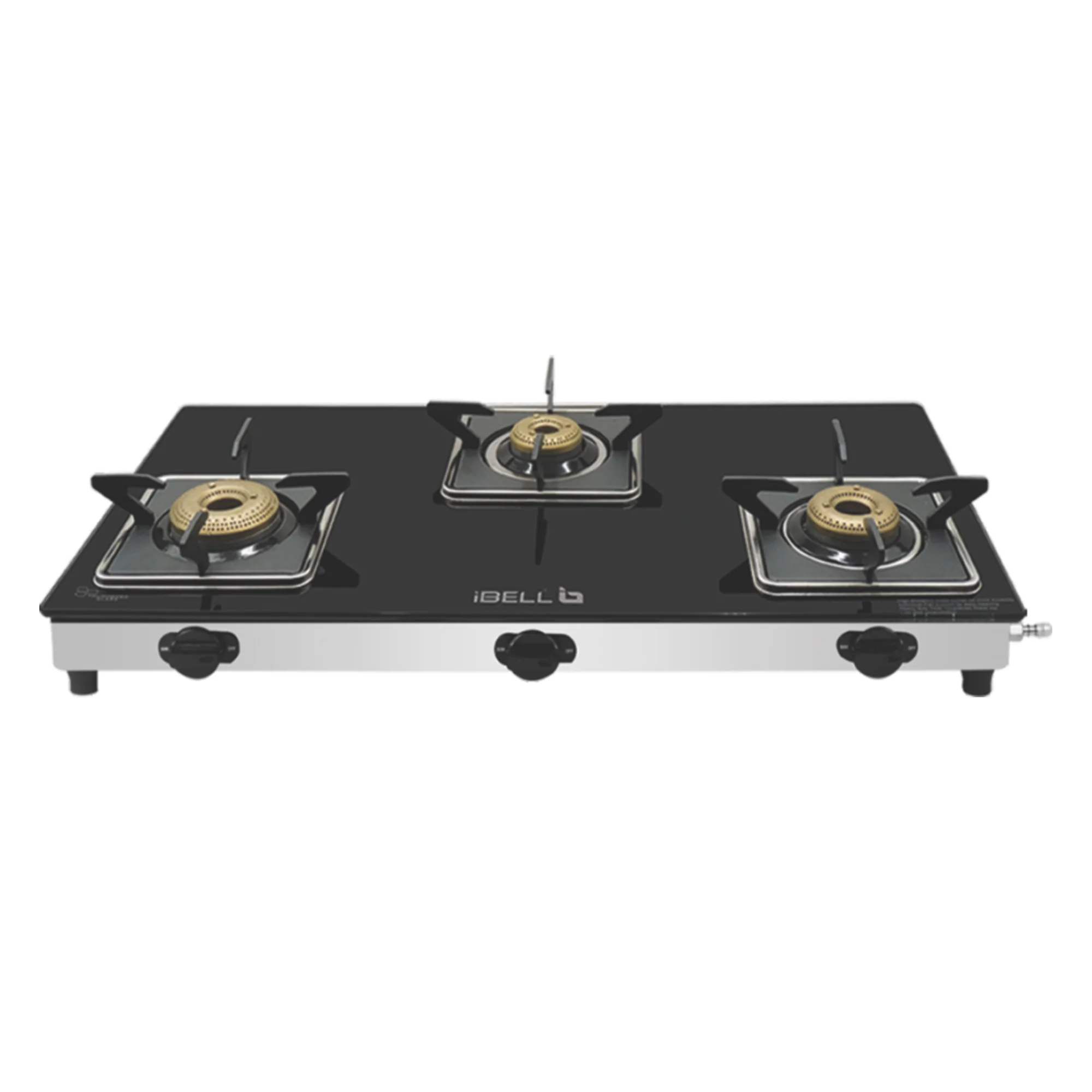 iBELL IBL GS8413 STAR SS 3 Burner Gas Stove – Glass Top Top, ISI Marked, Toughened Pan Support