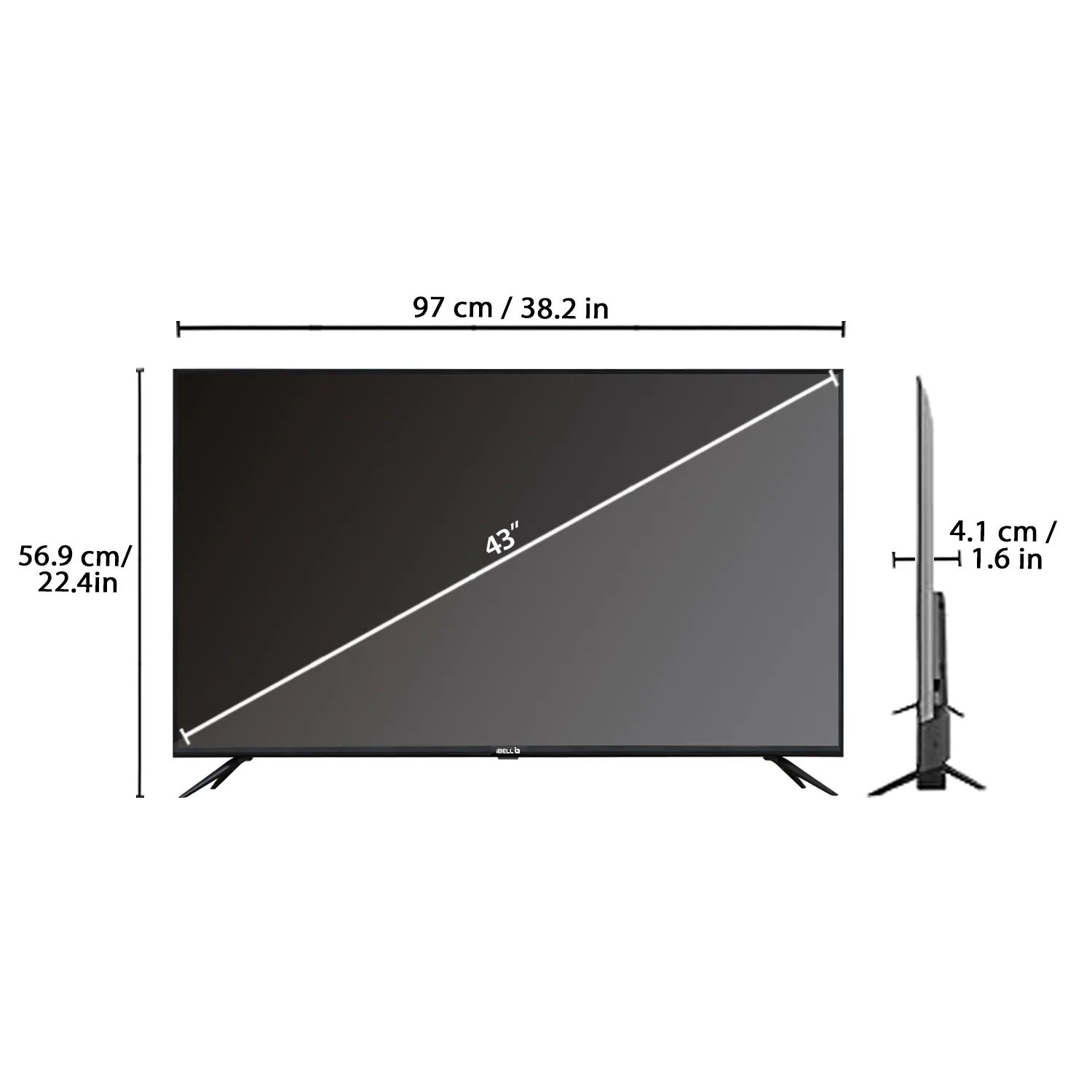 IBELL 109cm (43 inches) Frameless Google LED TV - Full HD, Android 11.0, Smart Features, Crisp Display, Sleek Design (GTV43E, Black) - Image 5