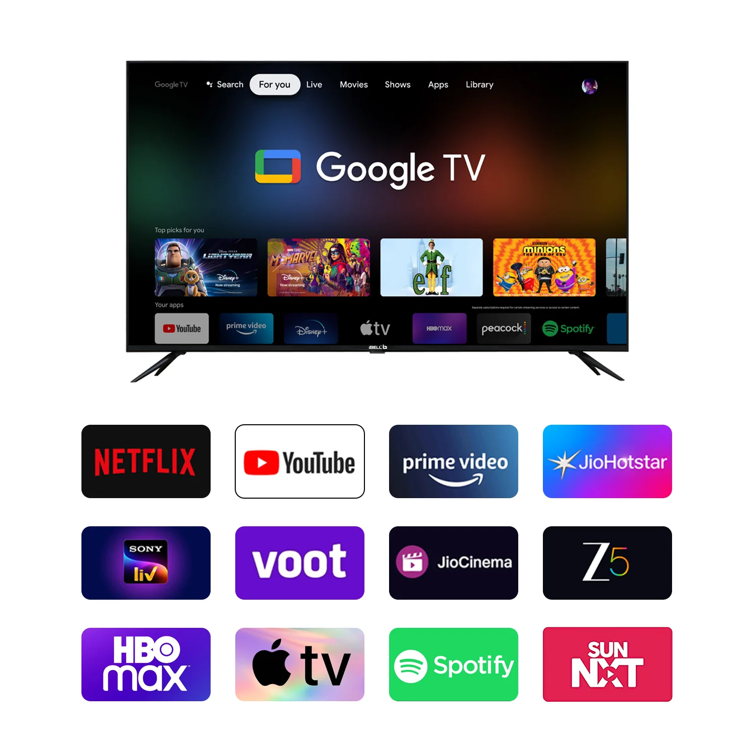 IBELL 138 cm (55 inches) A+ Series 4K Ultra HD Smart QLED TV (Black) - Image 9