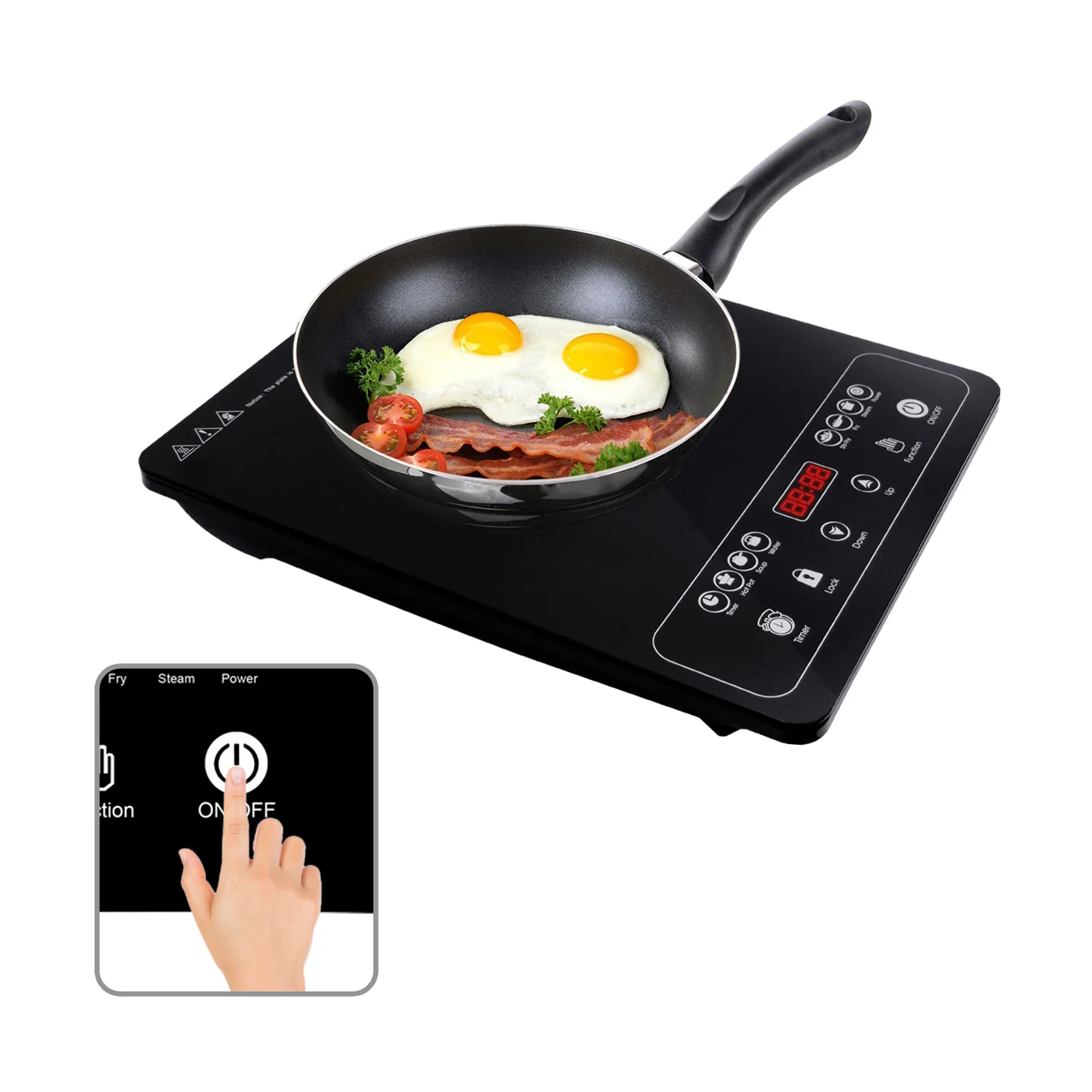 iBELL 20 YO Induction Cooktop 2000W with Full Touch Control, Auto Shut Off and over Heat Protection Black - Image 5