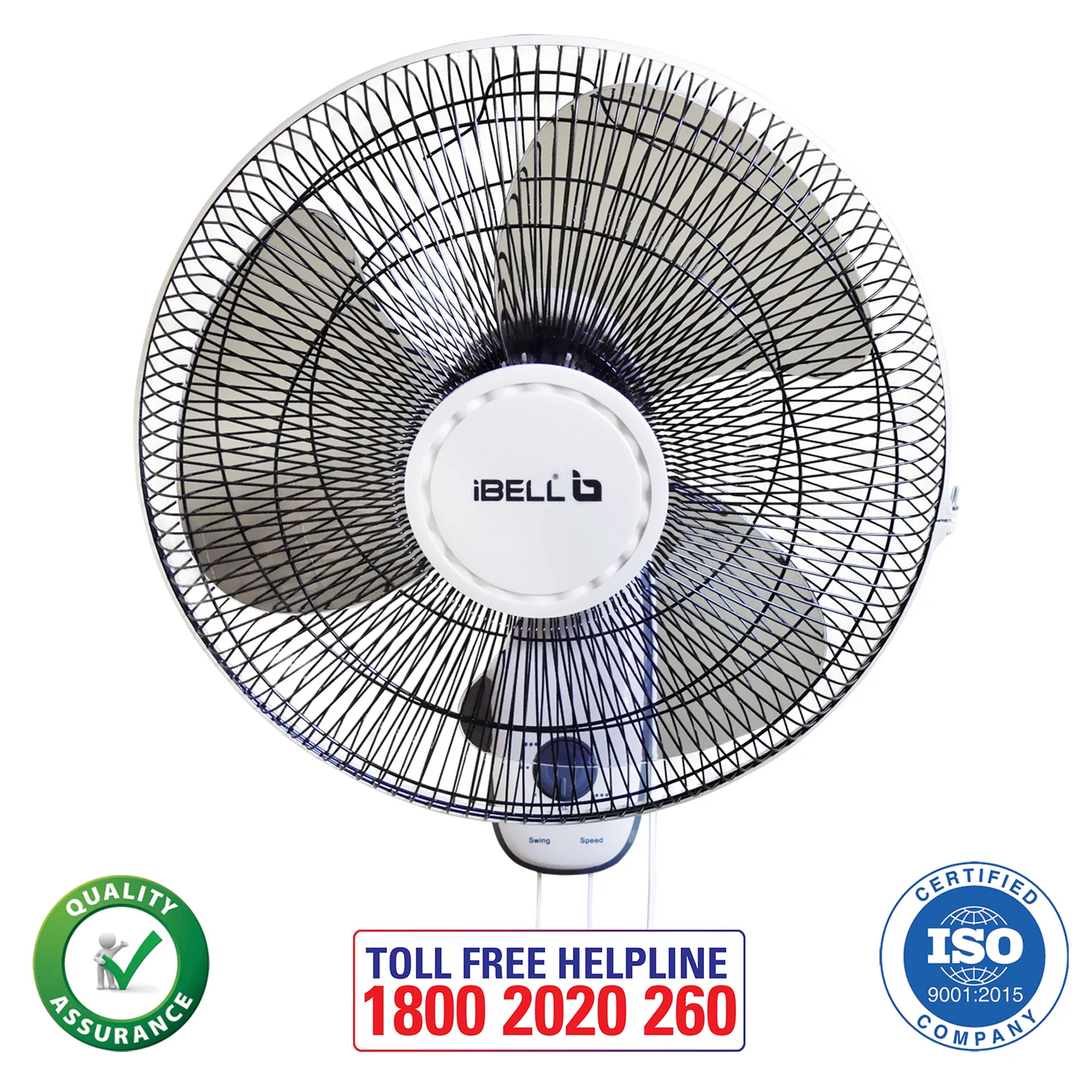 IBELL 9816WF High Speed Wall Fan with 3 Leaf, 406mm, Low Noise Motor (Ivory White) - Image 12