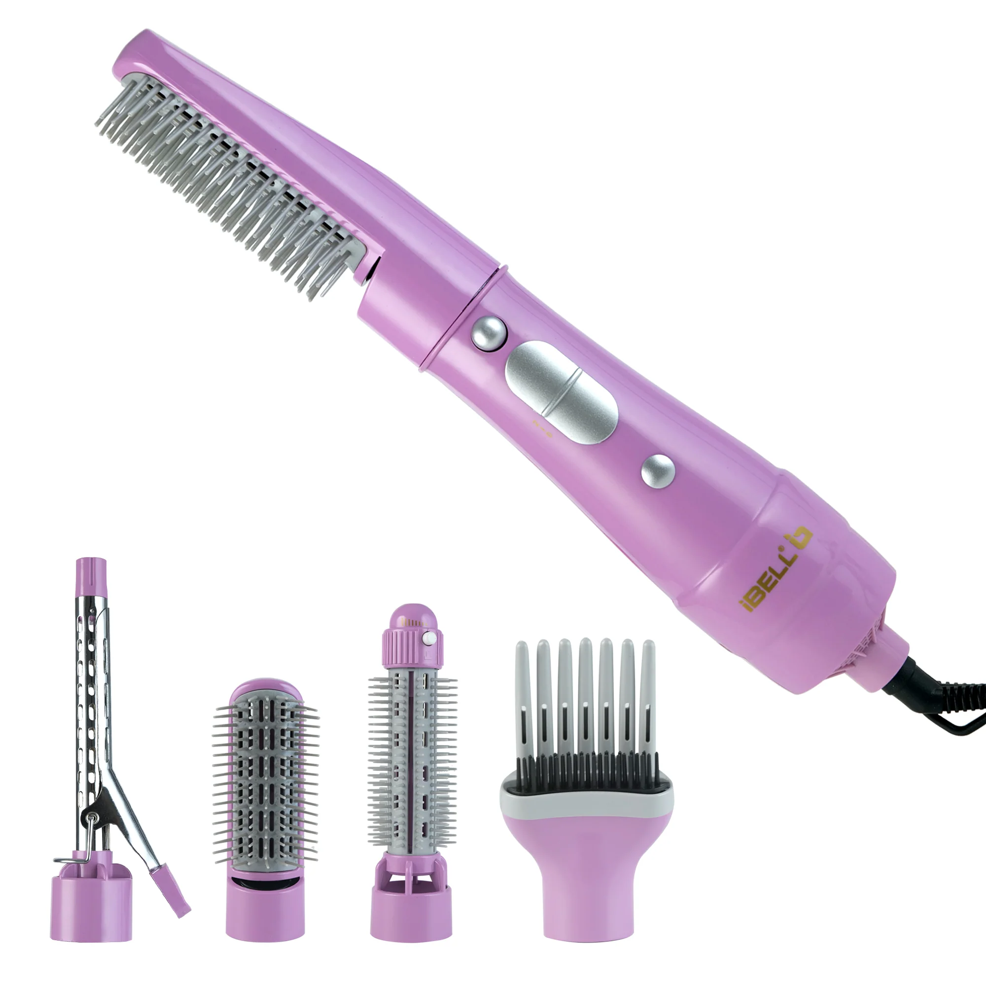 IBELL 4 in 1 Hair Styler for Women – Complete Styling Kit with Hair Styler Brush, Paddle Brush, Volumizing Round Brush & Curling Iron - Image 3
