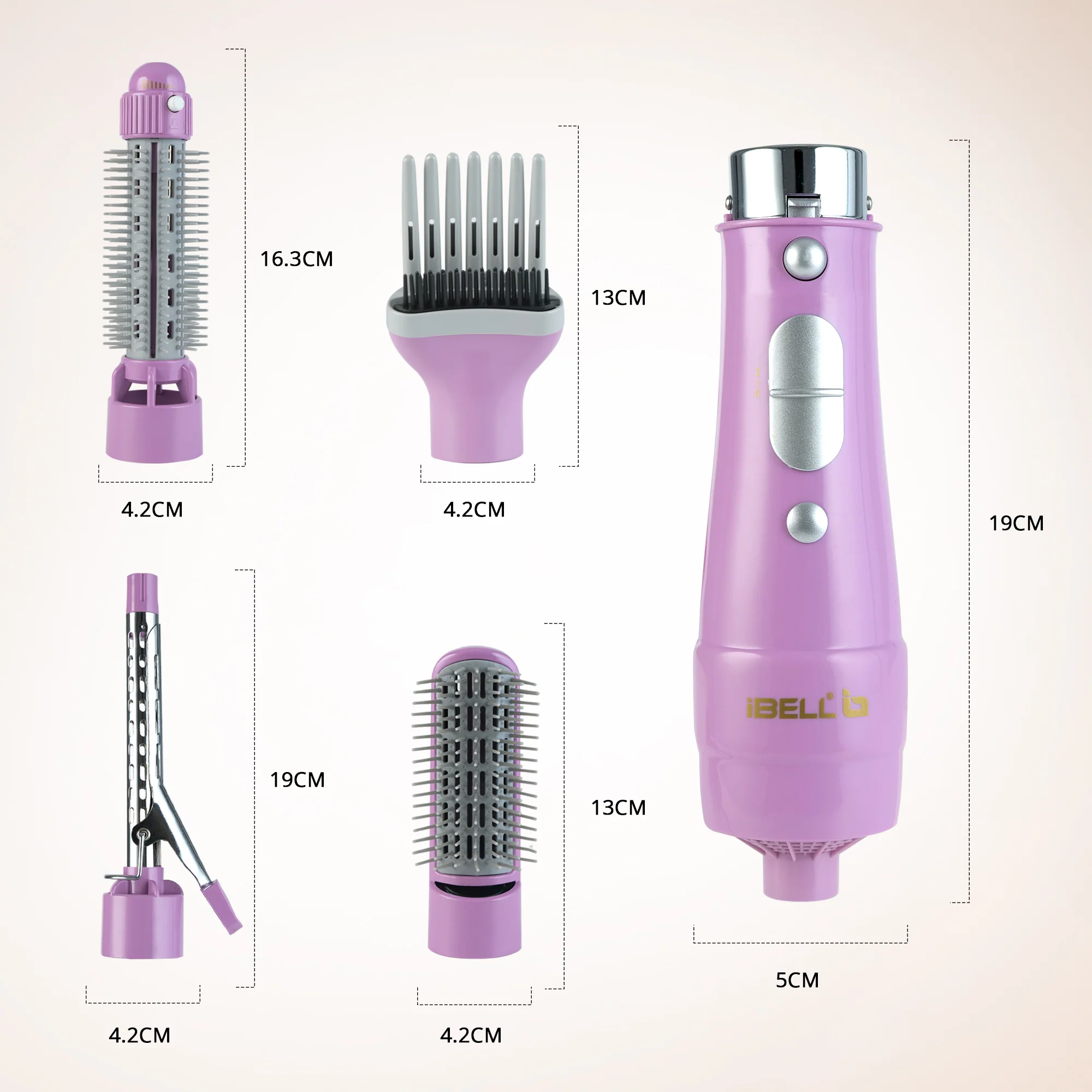 IBELL 4 in 1 Hair Styler for Women – Complete Styling Kit with Hair Styler Brush, Paddle Brush, Volumizing Round Brush & Curling Iron - Image 7