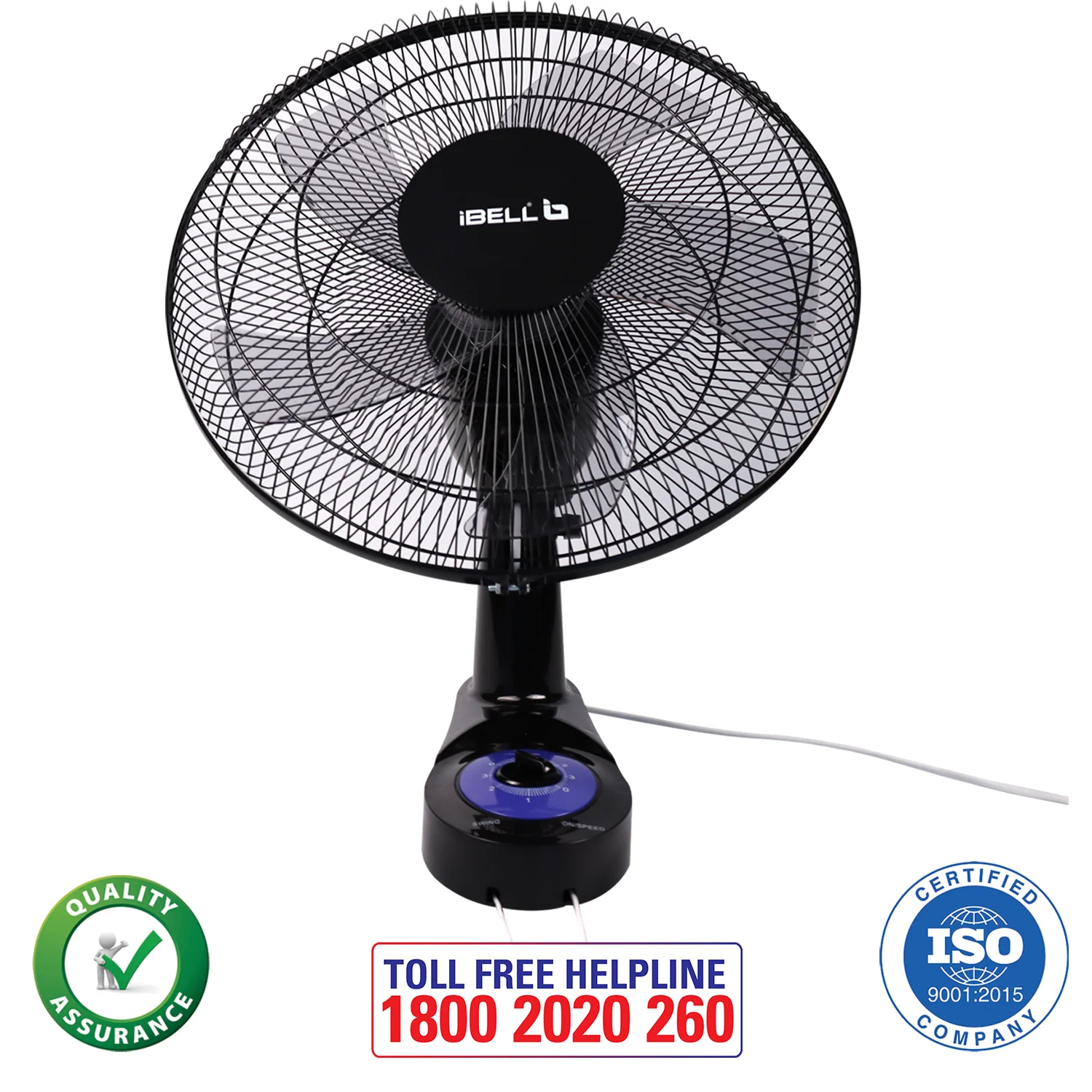 IBELL BLADE WF1980 Premium Wall Fan with 5 Leaf, Low Noise Motor,High Speed - Black, 9 inches - Image 6