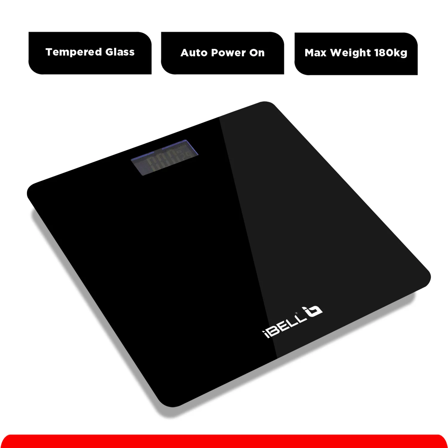 iBELL BS260M Ultra-Light Tempered Glass Backlit LCD Display Digital Personal Body Weight Weighing Scale, Bathroom Scale (180 kg) - Image 5