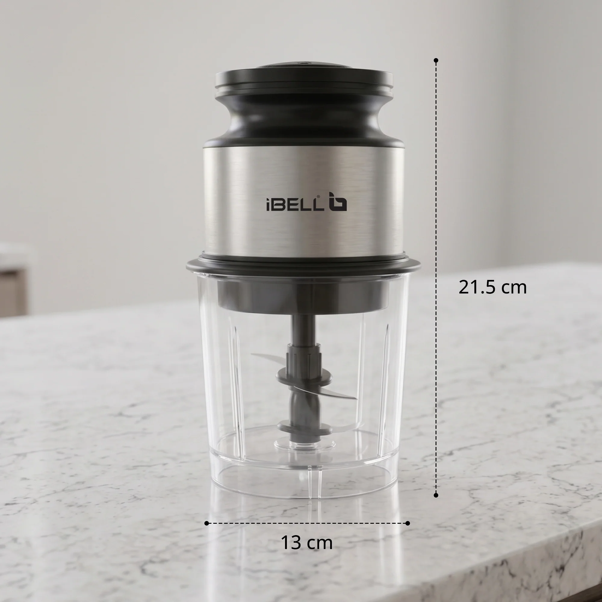 IBELL ChopMaster 350 Electric Chopper | 400W Powerful Motor | 4 Stainless Steel Blades | Food Grade Transparent Bowl | Compact Mini Food Processor for Chopping Vegetables, Fruits, Nuts & Herbs | Black - Image 6