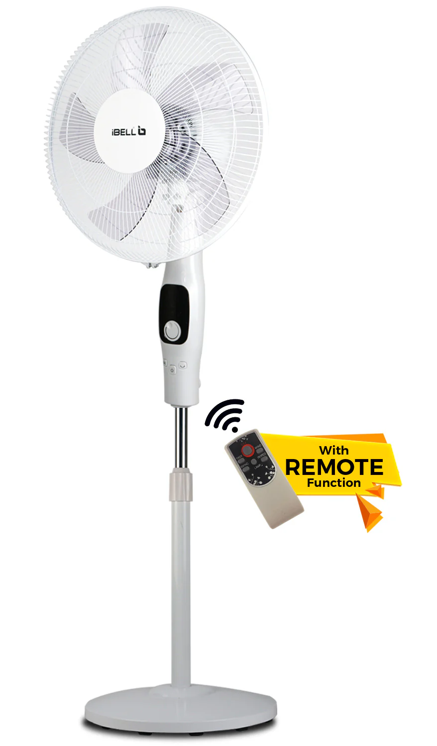 IBELL CLASSY P16 SB WHITE Pedestal Fan 5 Leaf with Remote and High Air Flow, 55W, LED Display, High Speed, Copper Motor, 400 millimeters - Image 10