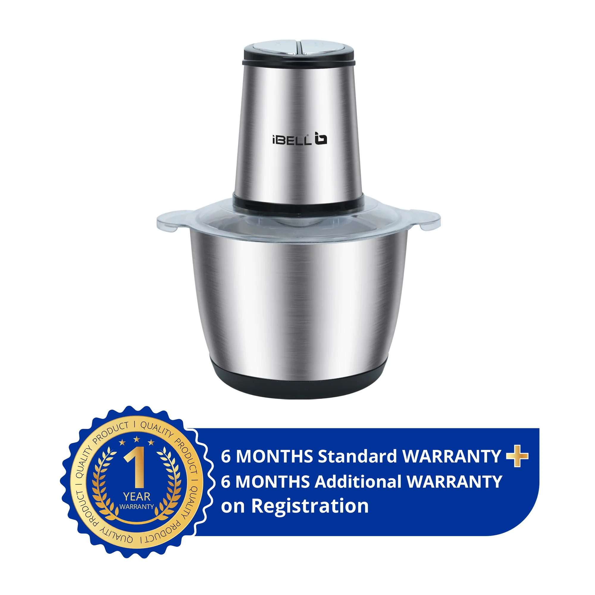 IBELL MT300SM Electric Chopper - 3 Litre Stainless Steel Bowl, 800W, Multi Purpose for Cutting Slicing Meat, Vegetables, Nuts & Fruits (Silver) - Image 5