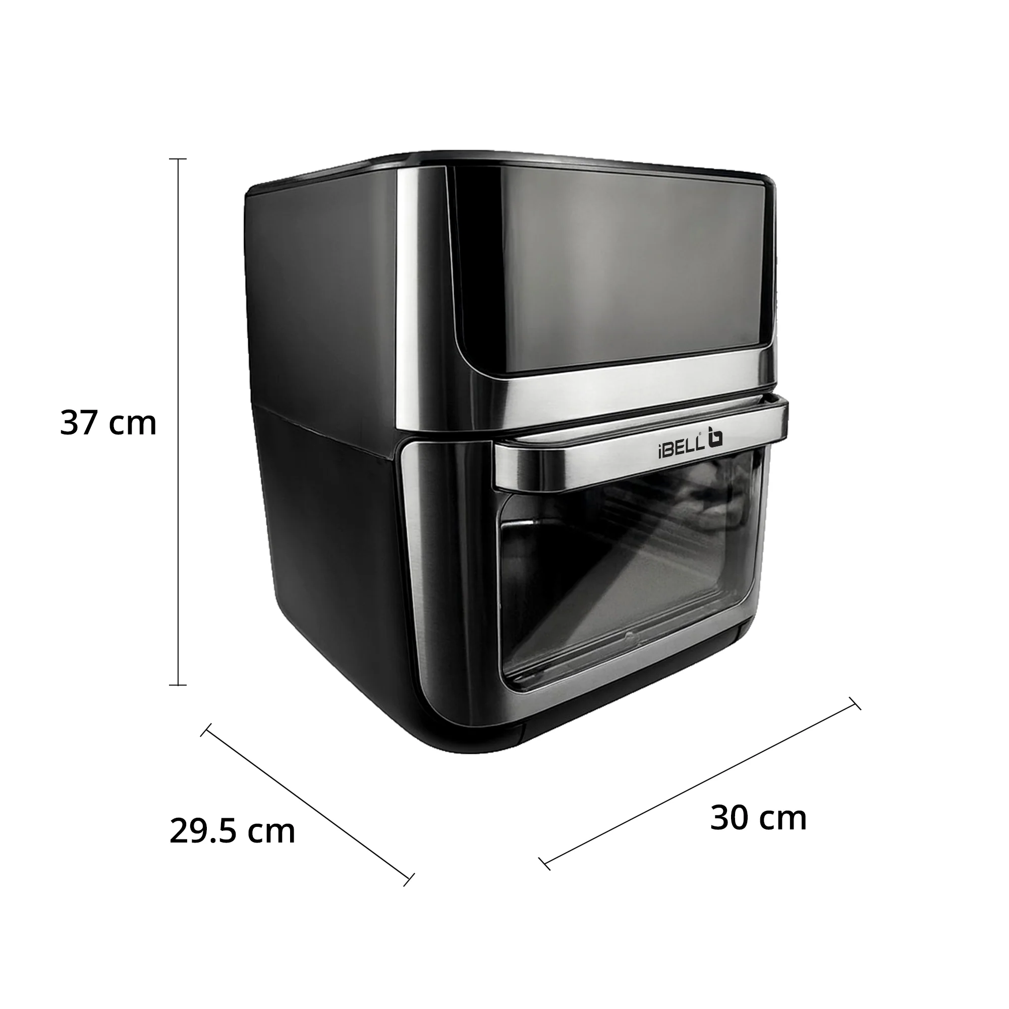 iBELL AF1270M 12L Air Fryer 2000W, 360° Turbo Hot Air Circulation & 10 Presets, Includes Rotisserie, Skewer Set, Rotating Mesh Basket & Crisper Tray. Auto-Off (BLACK) - Image 6
