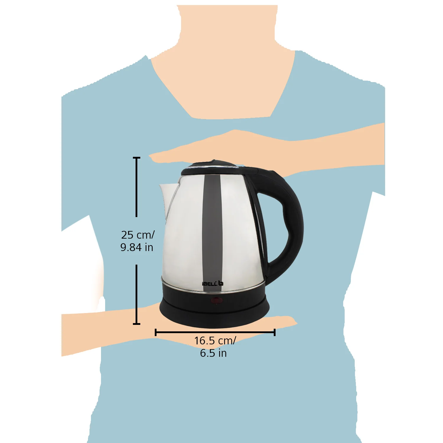 iBELL Electric Kettle 1.8 Litre, 1800W Stainless Steel Body, Auto Cut-Off & Rapid Boil, Durable & Easy to Clean Kettle for Hot Water, Tea, Coffee, and More (Silver) - Image 3