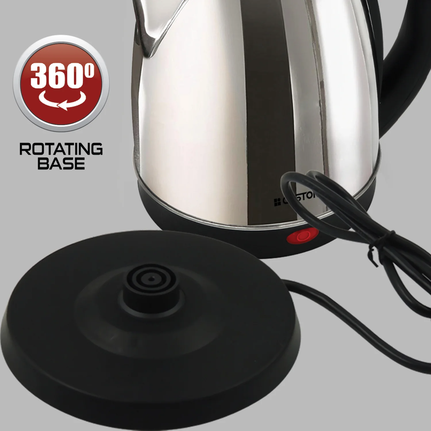 Castor Electric Kettle 1500W Stainless Steel Body with Safety Lock Lid, Automatic Shut-Off, Heat Resistant Handle & Lid, 2-Year Warranty (1.8 Ltr) - Image 6