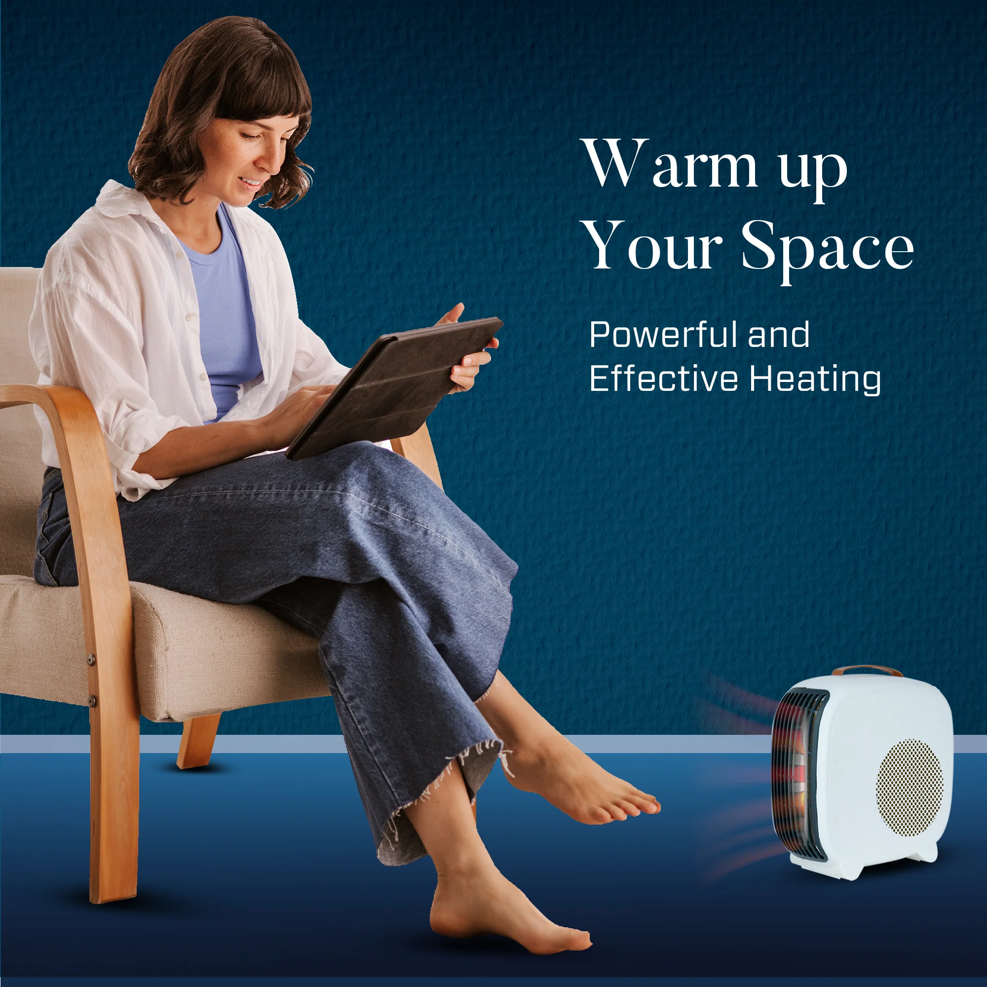 IBELL Electric Portable Room Heater | 2200W | Dual Heating Modes | Advanced Overheat Protection | Automatic shut off | Quick Warming | 2-year Warranty | White - Image 3