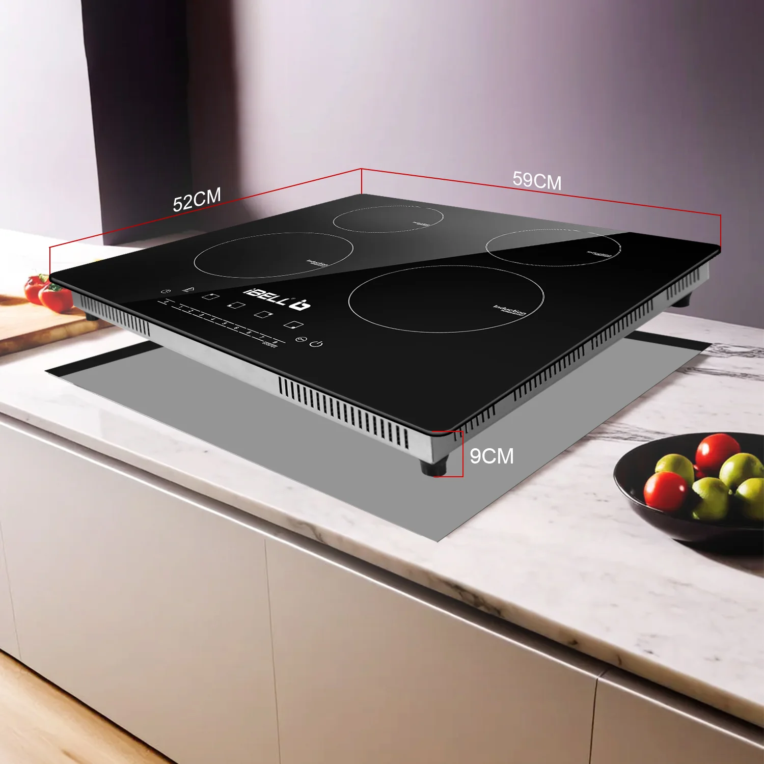 iBELL EMINENCE04, 7200W, Induction Hob – High-Performance Electric Cooktop with Boost Mode, 9 Adjustable Power Levels, Touch Panel, and Toughened Glass Surface. - Image 6