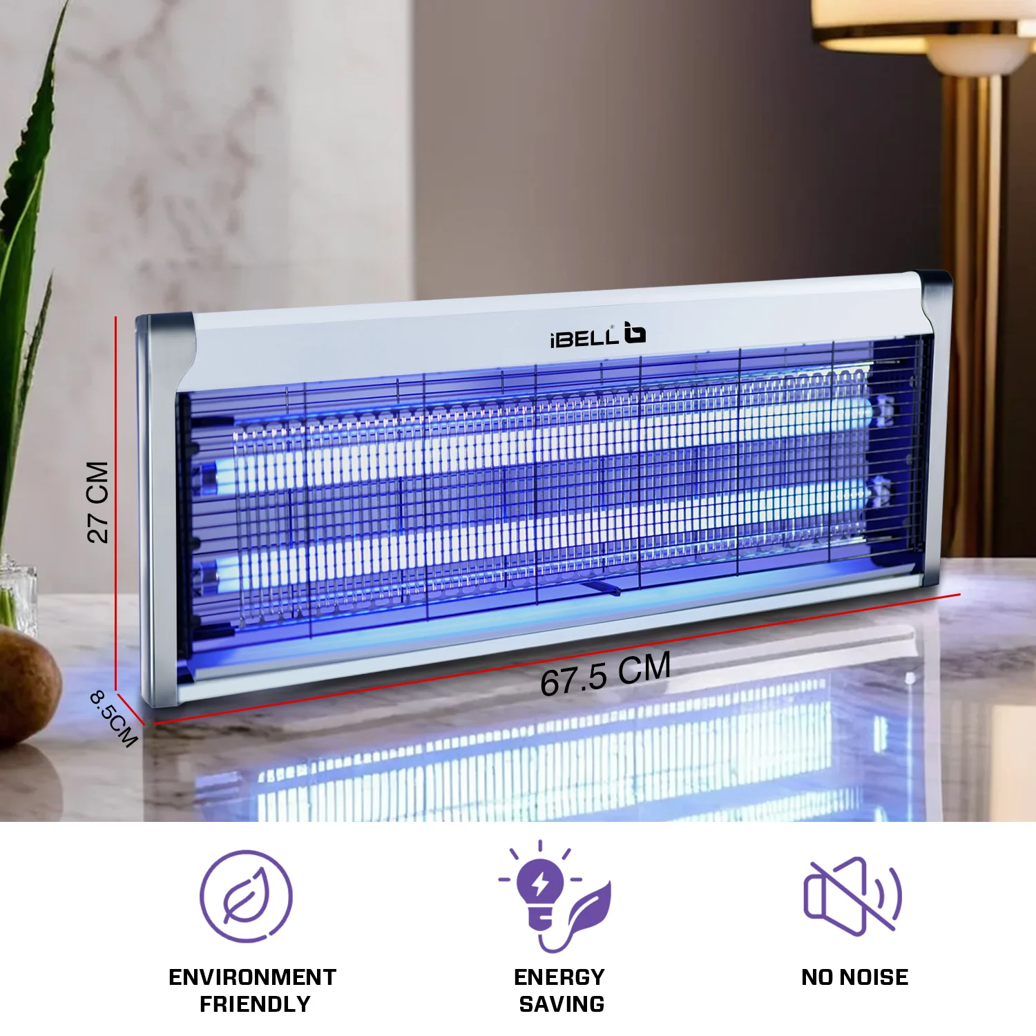 iBELL 202IK Insect Killer Machine 40W Bug Zapper, Energy Saving, Aluminium Body & UV Bulbs, Fly Catcher for Home, Hotels & Offices, Insect Control (Grey) - Image 4