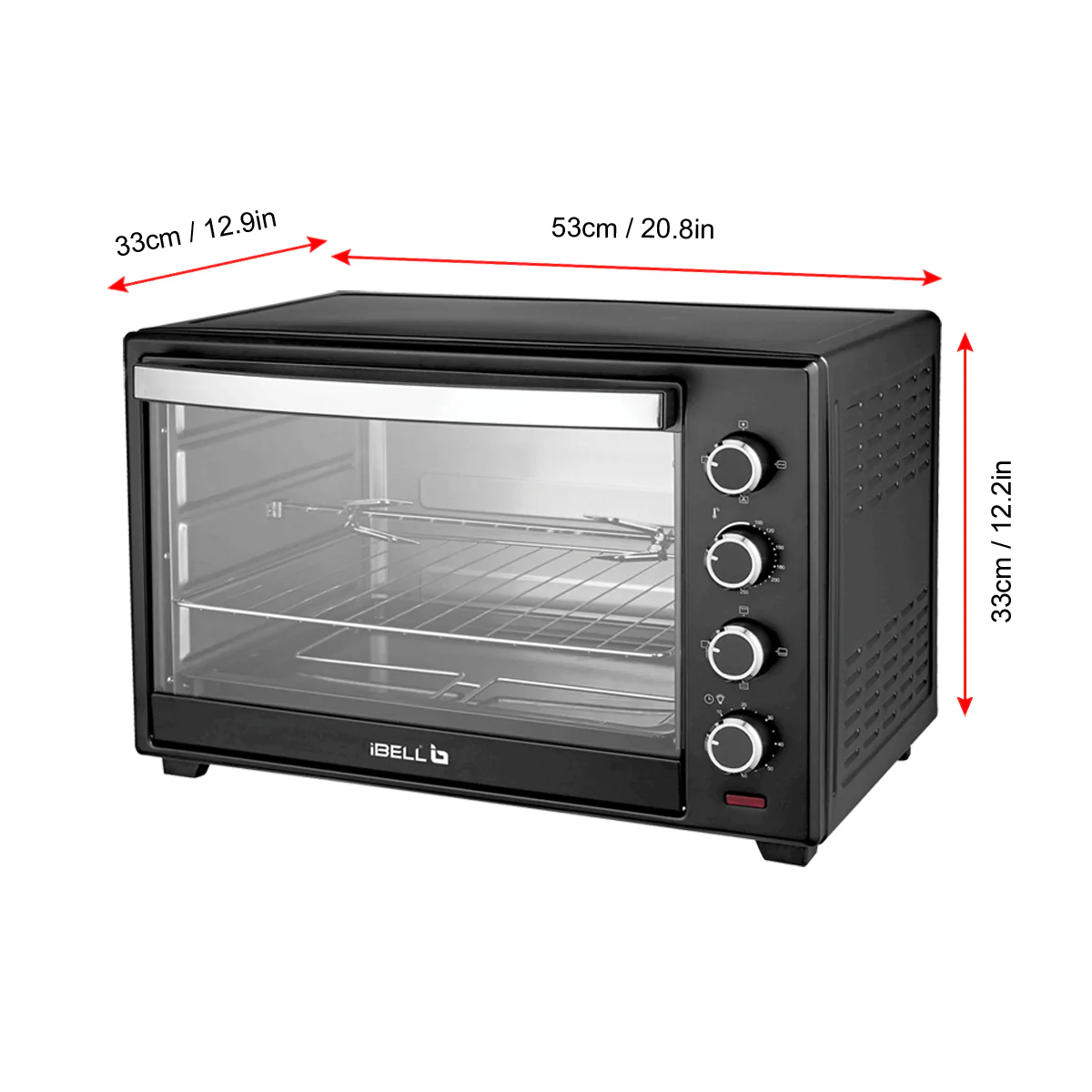 IBELL EO40LGDLX Electric Oven Toaster Grill OTG with Convection & Motorized Rotisserie, 1800 Watt, Multiple heating options, Illuminated Chamber (Black, 40 L) - Image 8