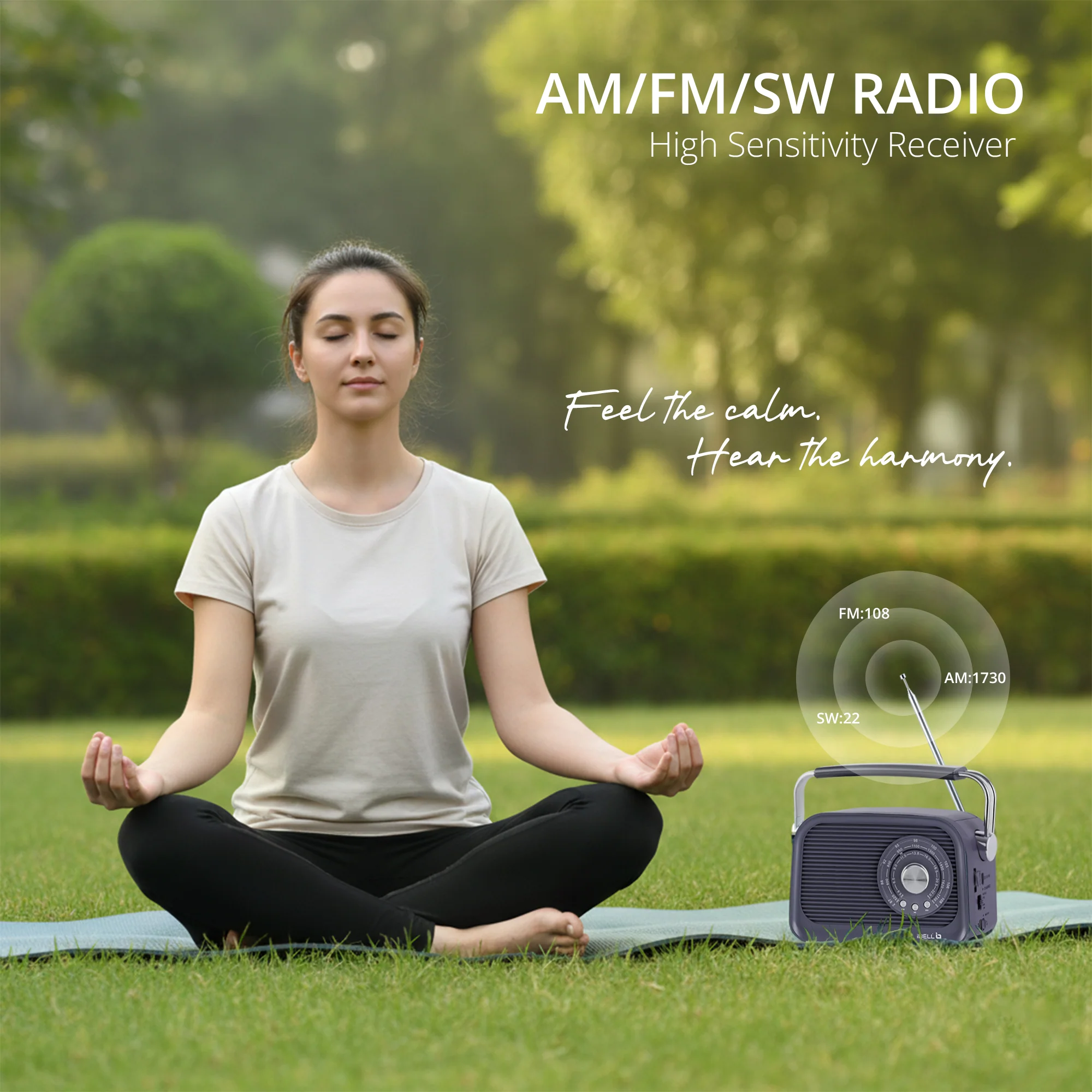 iBELL FM770BT Portable FM Radio with Bluetooth Speaker, AM/FM/SW 3-Band Tuner, USB & Micro TF Slot, MP3 Playback, Rechargeable Battery, Telescopic Antenna – Retro Style (Grey) - Image 3