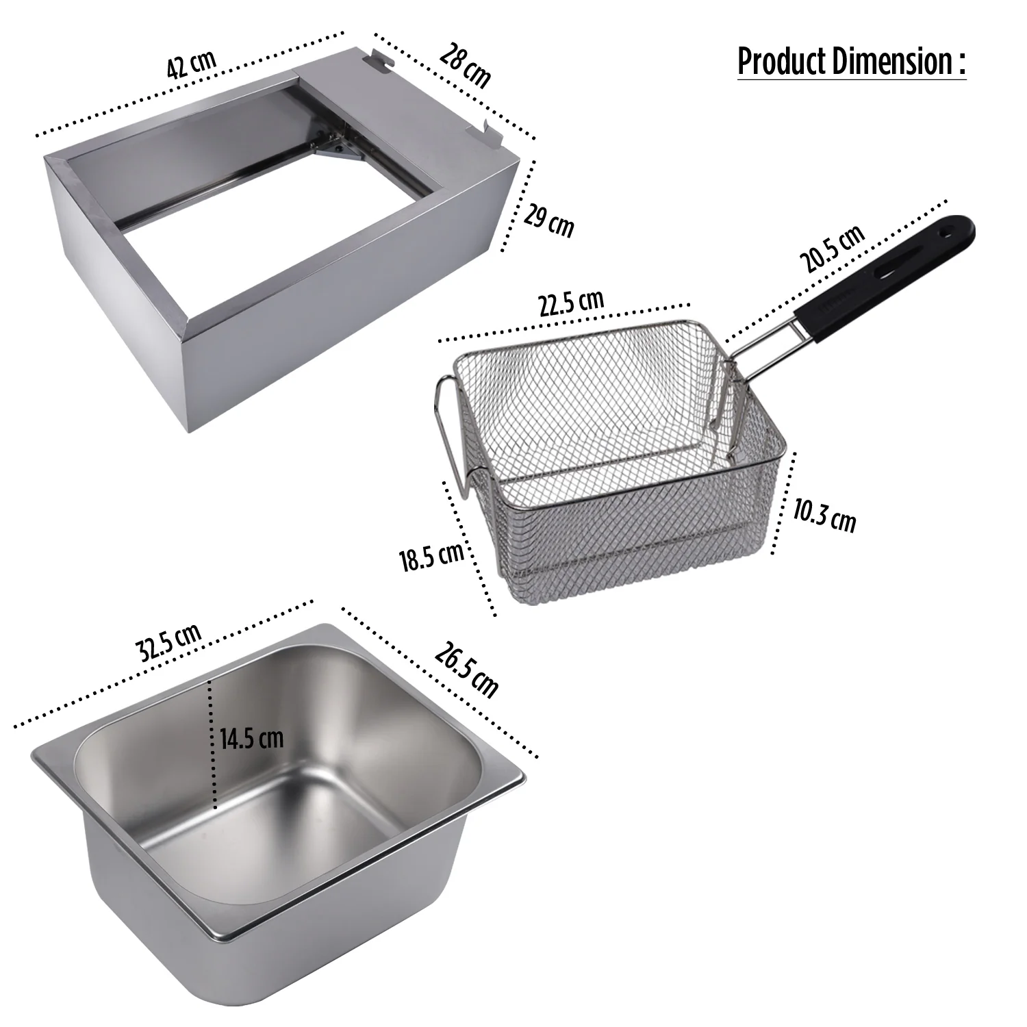iBELL DF610M Electric Deep Fryer 6 Litre Stainless Steel 2500W with Variable Temperature Control, Silver - Image 5