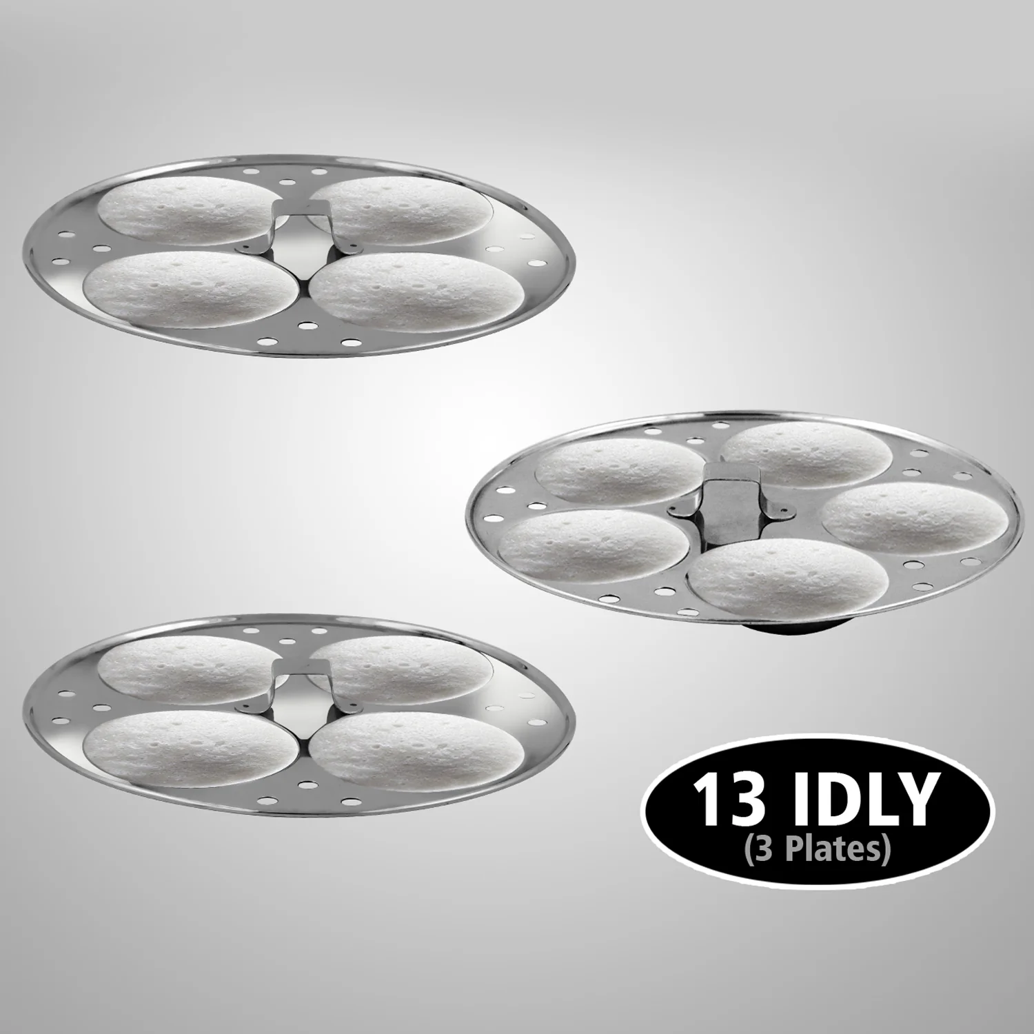 iBELL Stainless Steel Idly Pot with Steamer and Mini 3 Idli Plates (Silver) - Image 6