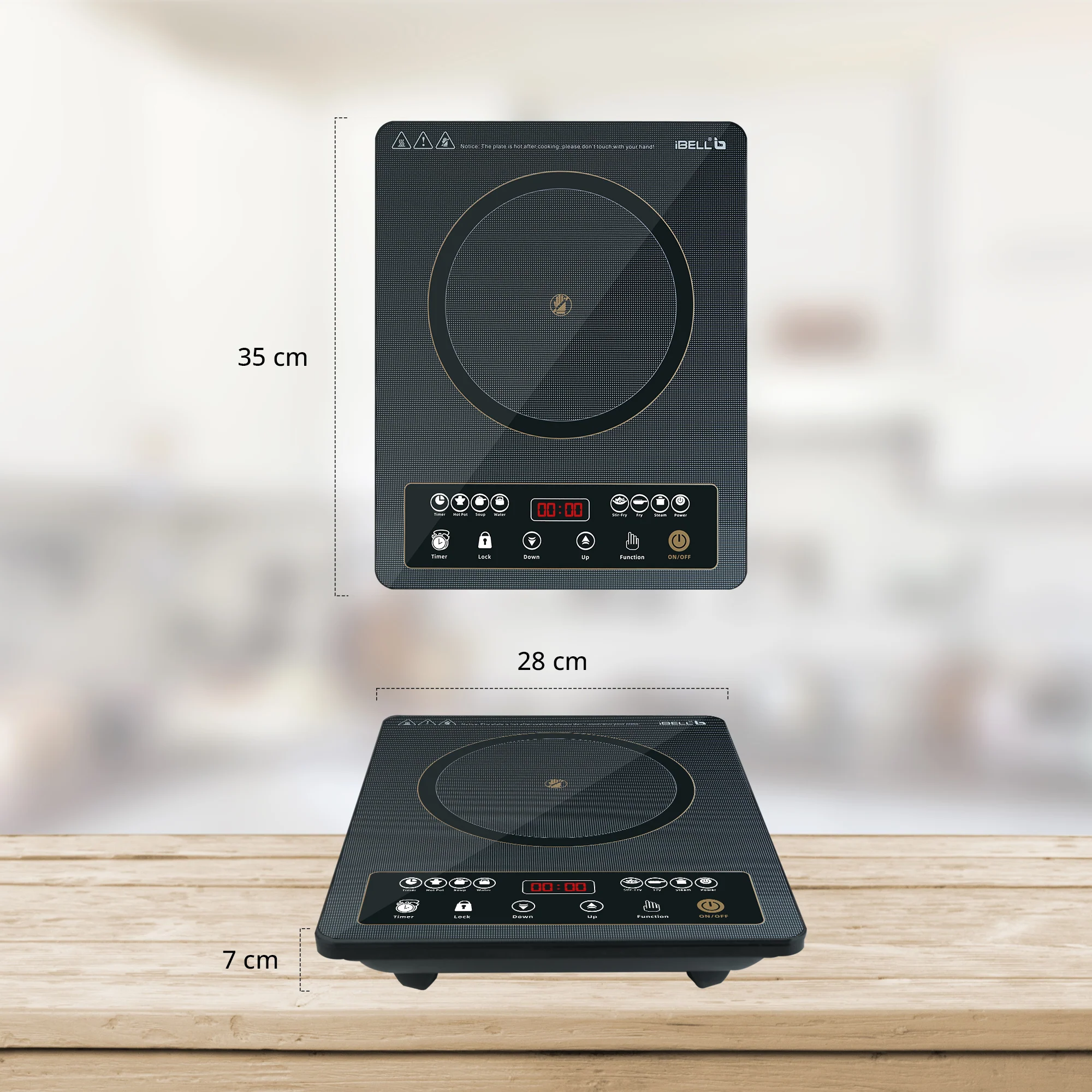 iBELL IBL CROWN 11 Induction Cooktop, 2000W, Full Touch Control,6 preset menu, Auto Shut Off and over Heat Protection,2 year warranty(Black) - Image 4