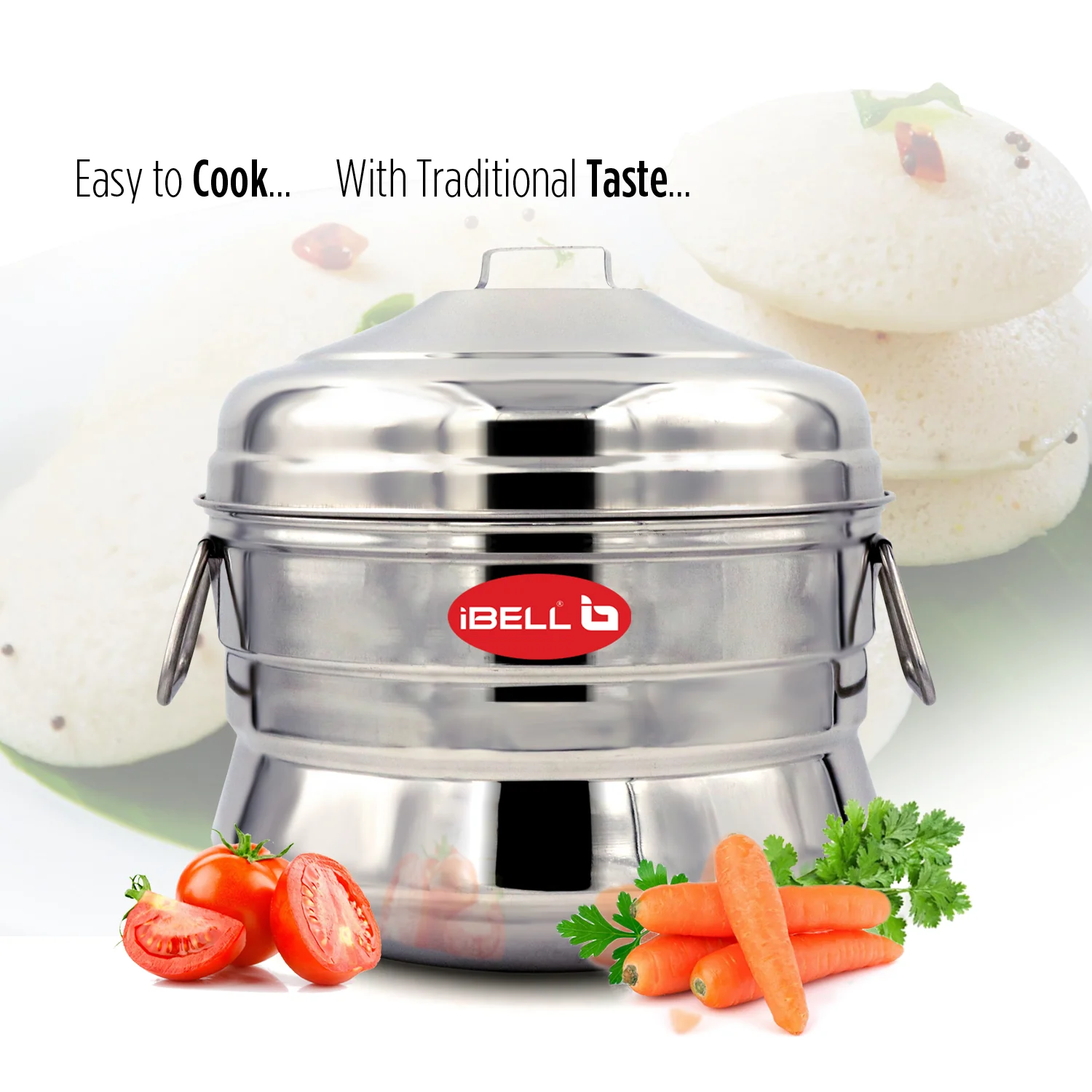 iBELL IP18P3 Stainless Steel High Food Grade Idly Pot, 3 Plates/18 Idly, Silver - Image 4