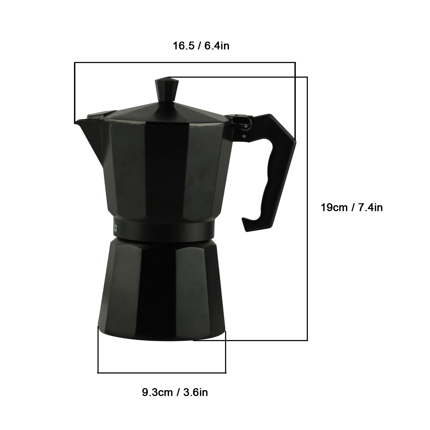 IBELL MP6370S Classic 6 Cup Moka Pot Espresso Maker/Percolator/filter Coffee Maker, Italian Espresso - Black - Image 3