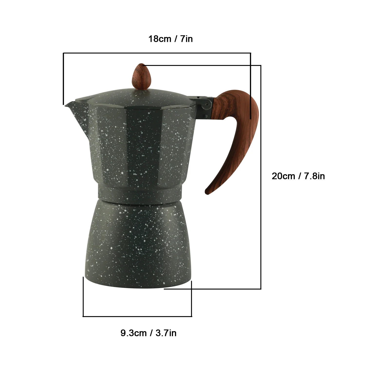 IBELL MP6450S Classic 6 Cup Moka Pot Espresso Maker/Percolator/filter Coffee Maker, Italian Espresso - Grey - Image 3