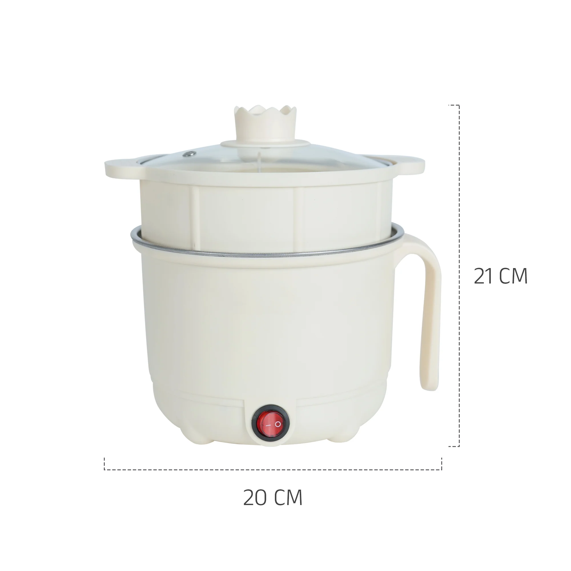 IBELL MPK150PM Multipurpose Electric Kettle, 1.5 Litre, 600W, 2 Cooking Pots & Egg Boiler, Temperature Control, For boiling Water, Egg, Stainless Steel Body (White) - Image 6