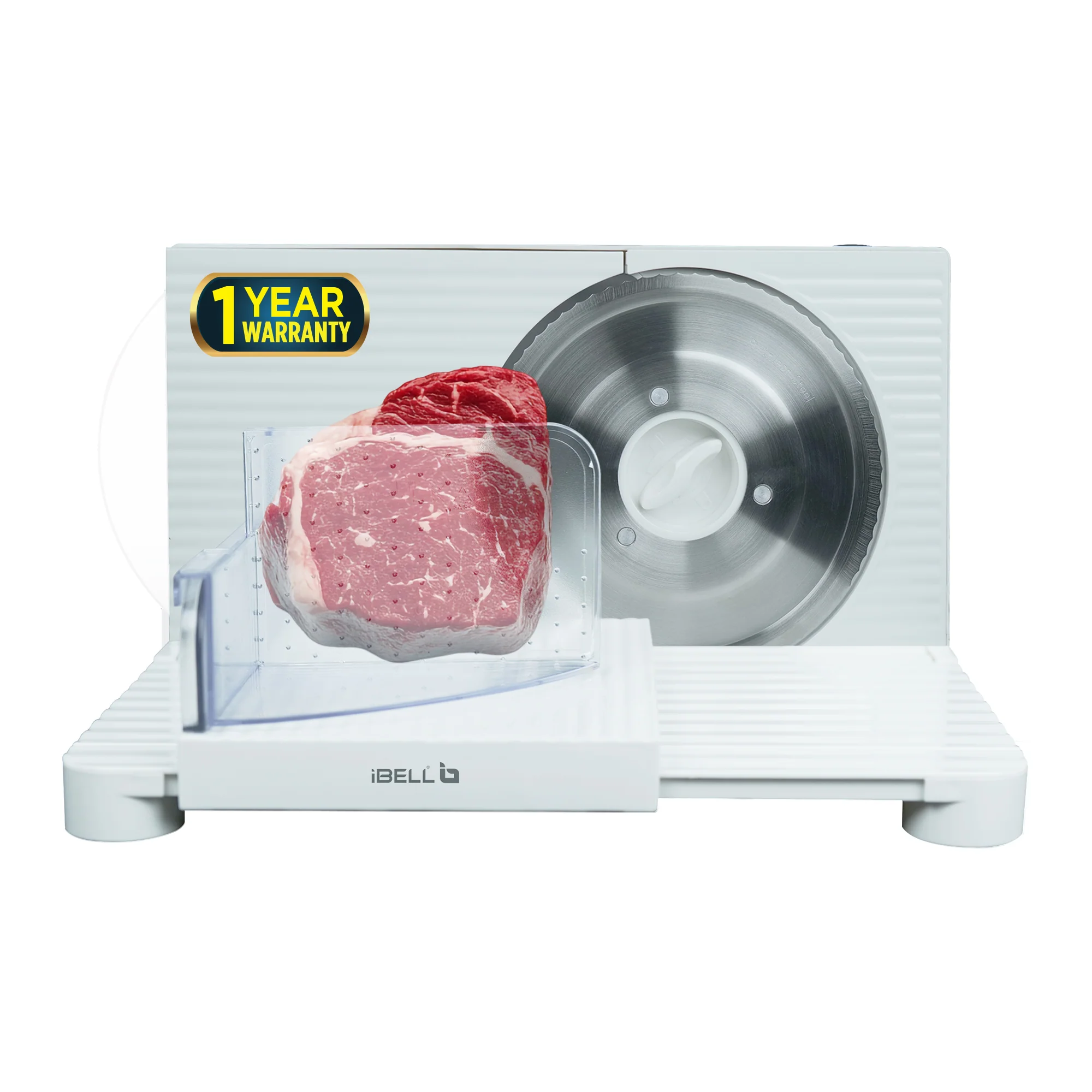 iBELL MS170M Electric Meat Slicer Foldable Portable, 850W, Stainless Steel Blade, Heavy Duty Meat Slicer (White) - Image 9