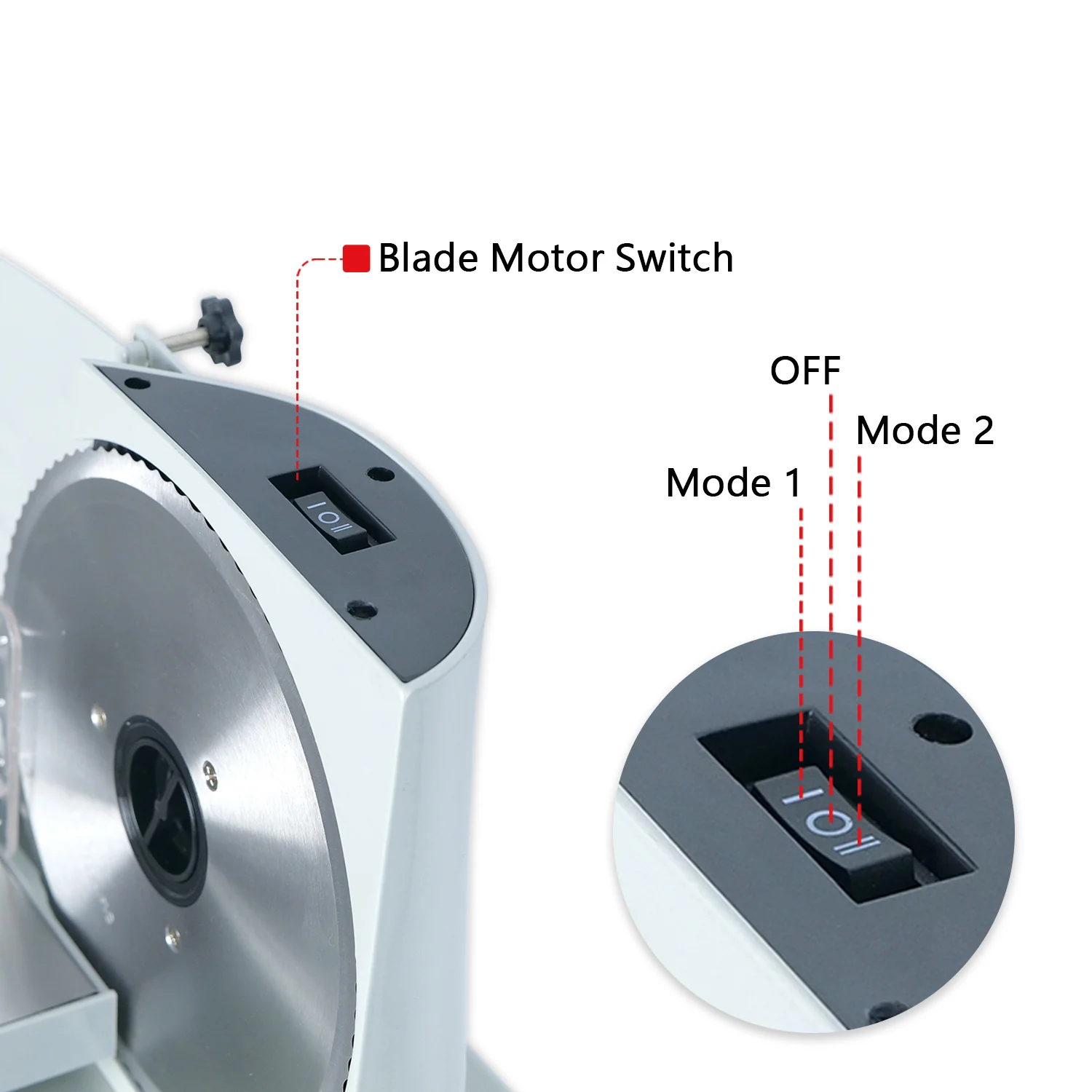 iBELL MS2330M Electric Meat Slicer, 1000W,Heavy Duty Meat Cutter, Chopper & Mincer with Stainless Steel Blade for Boneless Meat/Bread/Cheese/Vegetables (Silver) - Image 4