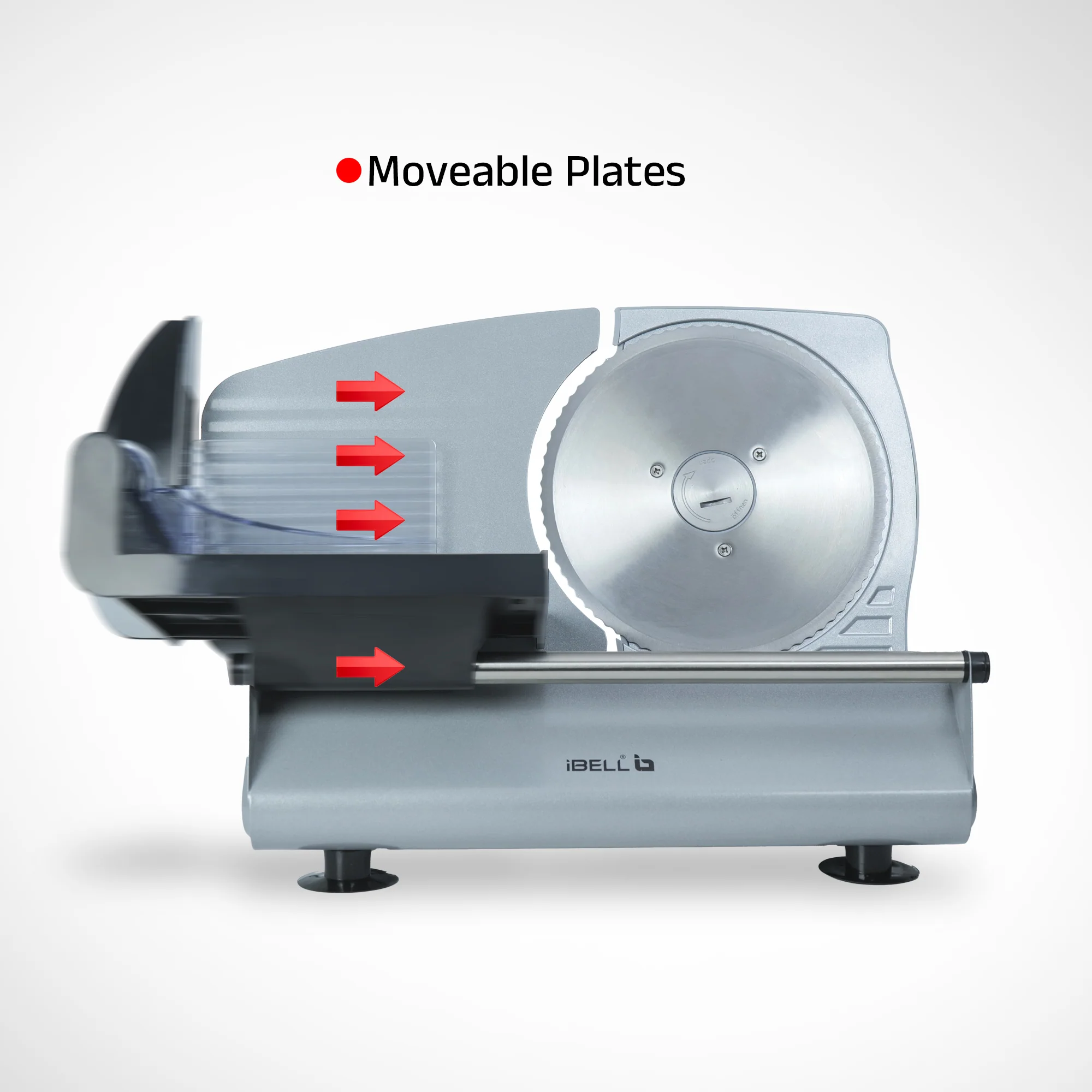 iBELL MS2330MN Electric Meat Slicer,1000W, Heavy Duty Meat Cutter, Chopper & Mincer with Stainless Steel Blade for Boneless Meat/Bread/Cheese/Vegetables (Silver) - Image 10