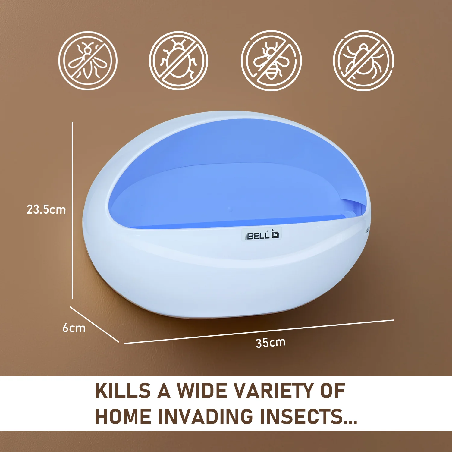 iBELL P100IK LED Fly Catcher & Insect Killer Machine with Sticky Trap, No Side Effects, Compact and Stylish Design for Home, Office and Restaurant (White) - Image 3