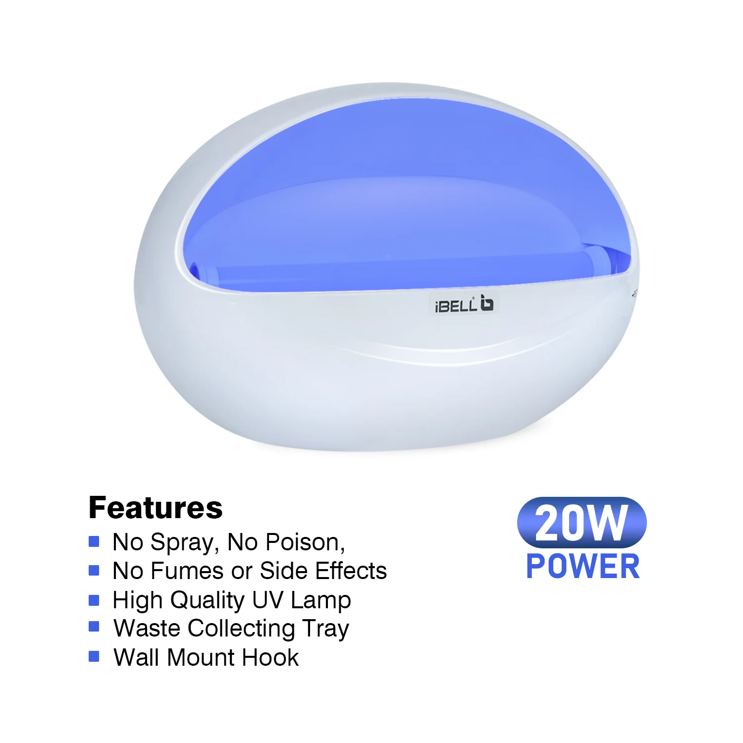 iBELL P200IK LED Fly Catcher & Insect Killer Machine with Sticky Trap, 20W, No Side Effects, Compact and Stylish Design for Home, Office and Restaurant (White) - Image 5