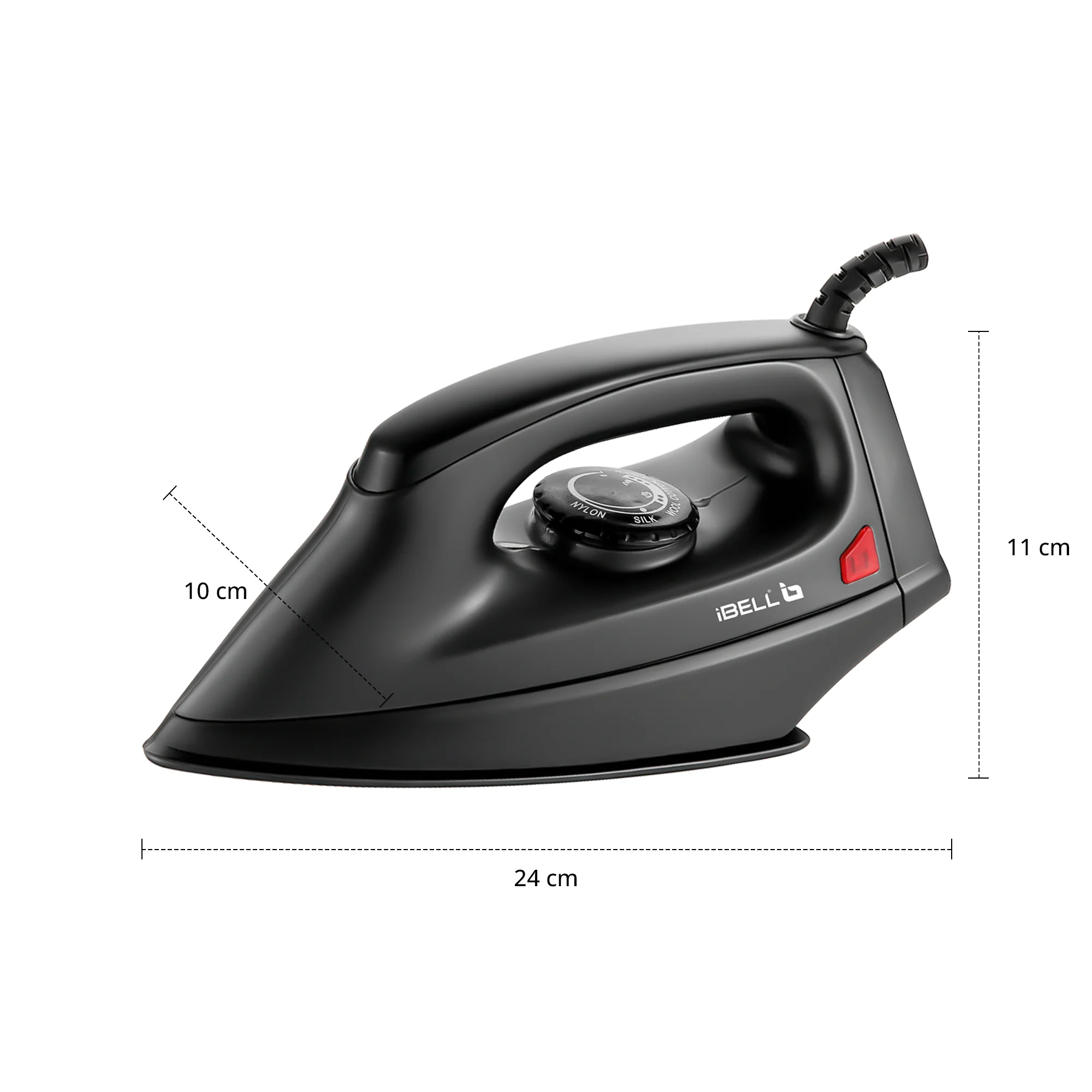 IBELL PASSION 1000W Iron Box with 3 Years Warranty, Non-Stick Soleplate Dry Iron, Shock-Proof Body, Variable Temperature Control, Overheating Protection (Black) - Image 5