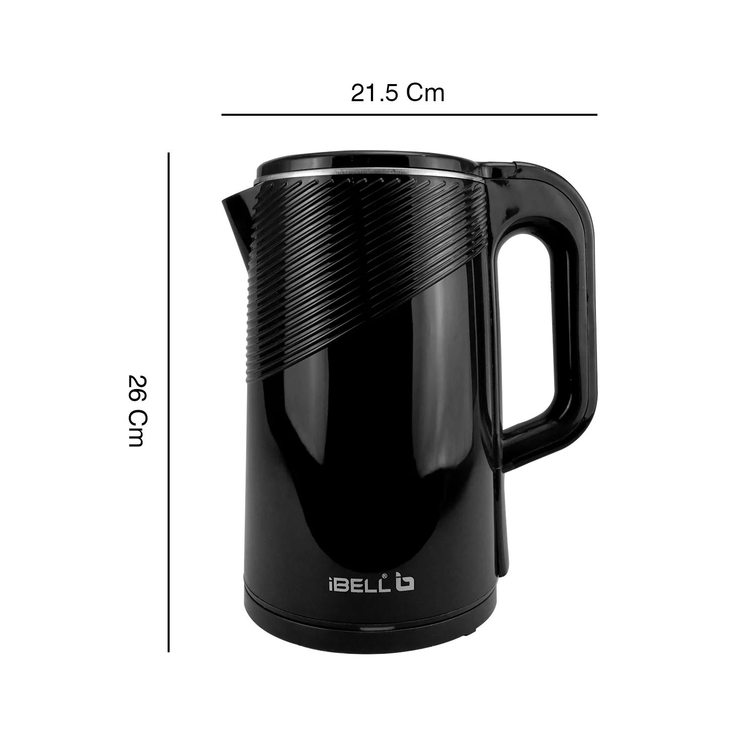 iBELL Pek20Bkplus Premium Stainless Steel Electric Kettle, 2.0 Litre, Auto Cut-Off Feature, 360 Degree Rotating Base, Shock Proof Insulated Body (Black, 1600 Watts, 2 L) - Image 4