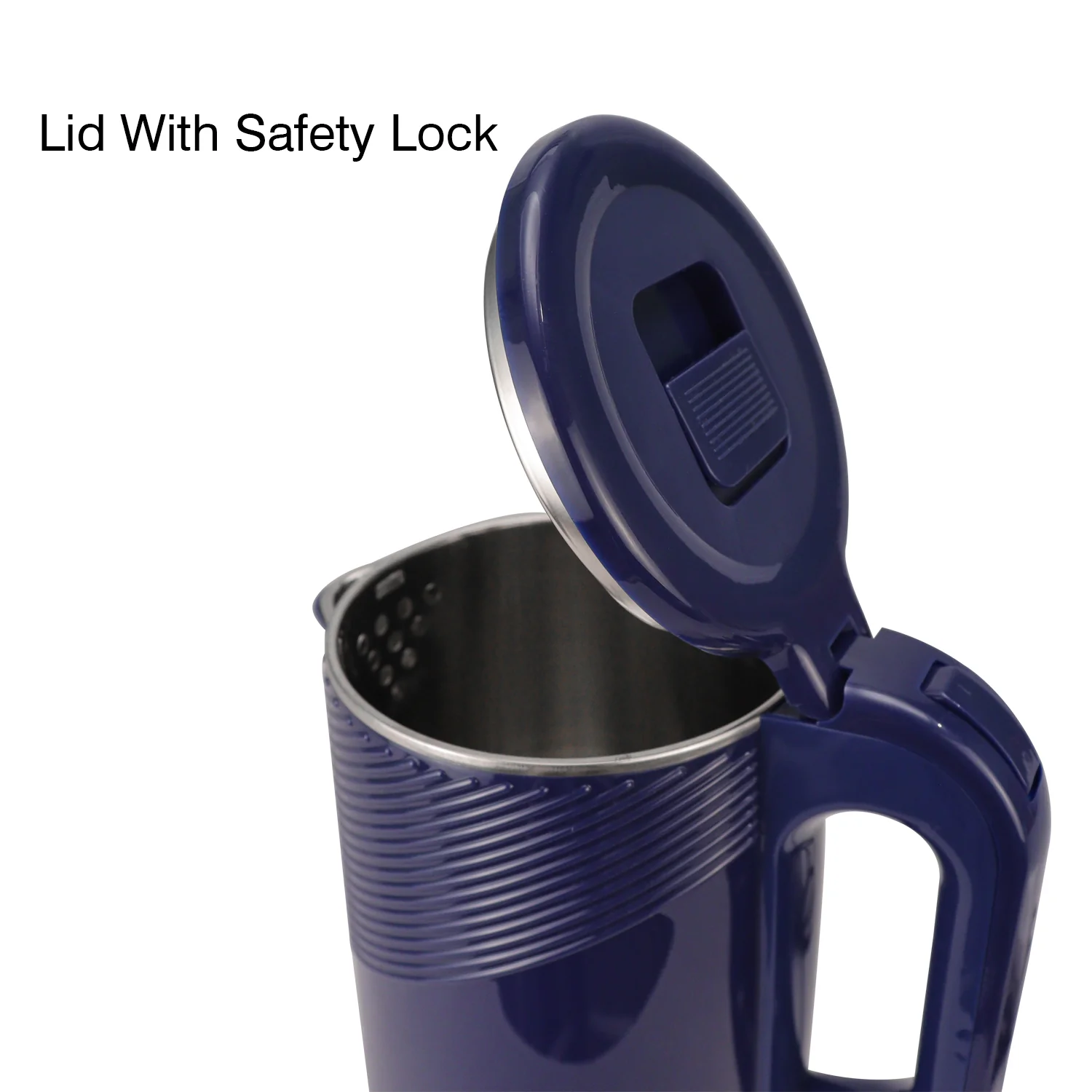 iBELL PEK20BLPLUS Premium Electric Kettle, 2 Litre, 1600W, Auto Cut-Off Feature, Stainless Steel with Insulation, 360 degree Rotating Base, Safety Lid With Locking Mechanism (Blue) - Image 3