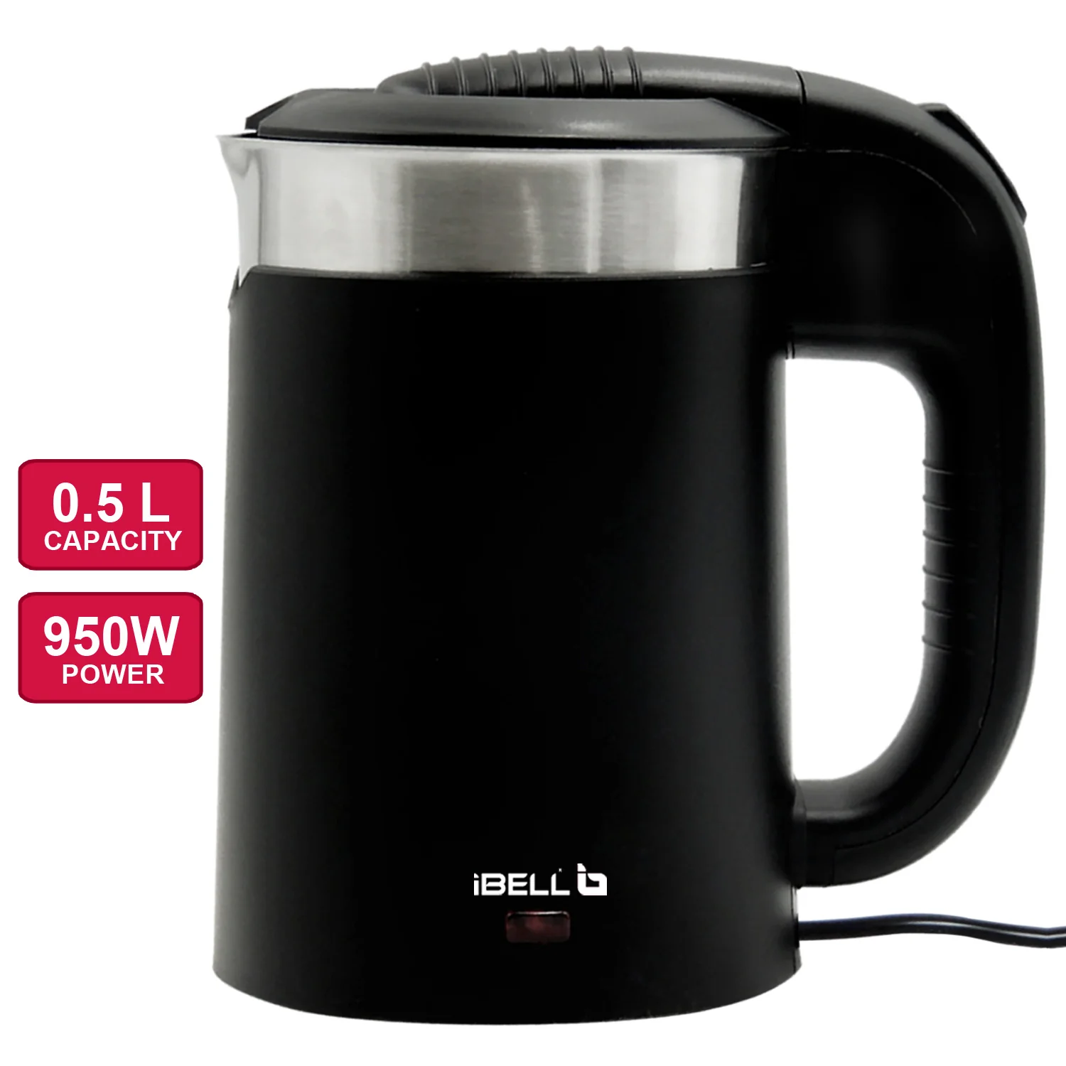 iBELL SEK105 Electric Kettle With Removable Lid, 0.5 Ltrs, 950W Highly Polished Stainless Steel (Silver) - Image 4