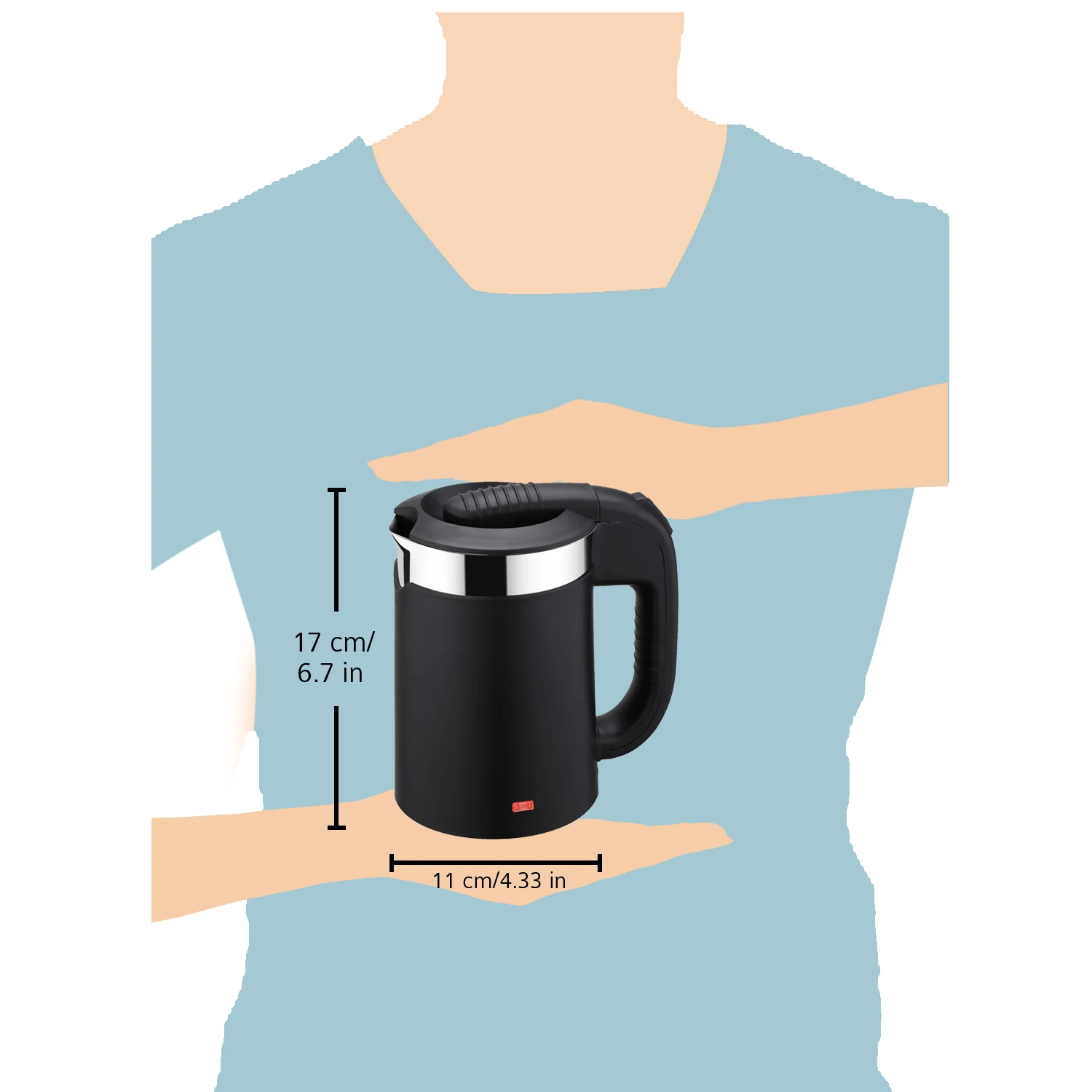 iBELL Sek105Bl Electric Kettle 500 Ml With Removable Lid,950 Watt,Auto Cut Off Function,Stainless Steel With Insulation,2 Glasses Free,Double Wall Kettle (Black),950 Watts,0.5 Liter - Image 3