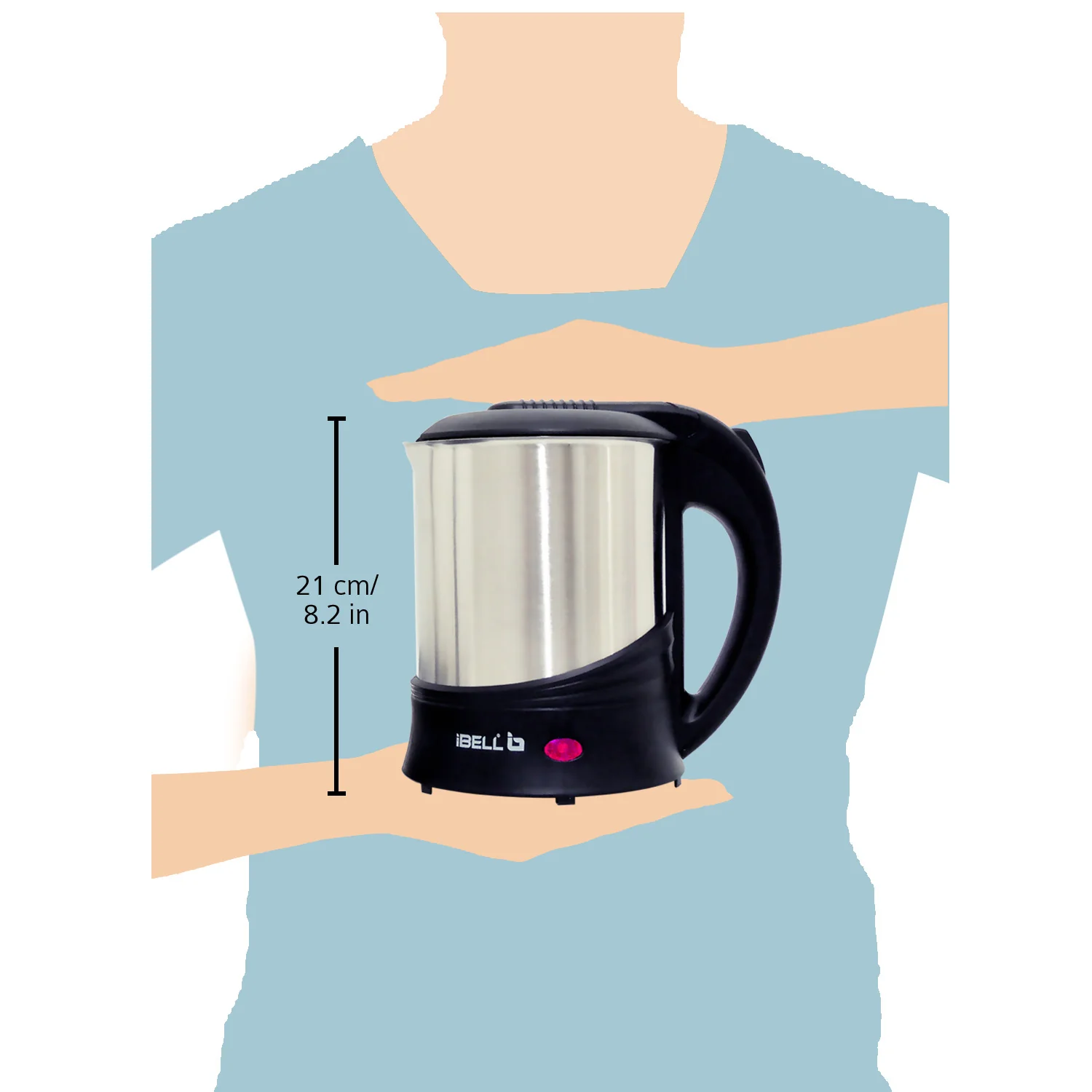 IBELL SEK110 Electric Kettle 1L- 1350W Stainless Steel, 360 degree Cordless Rotating Base, Auto Cut Off Function (Black) - Image 3