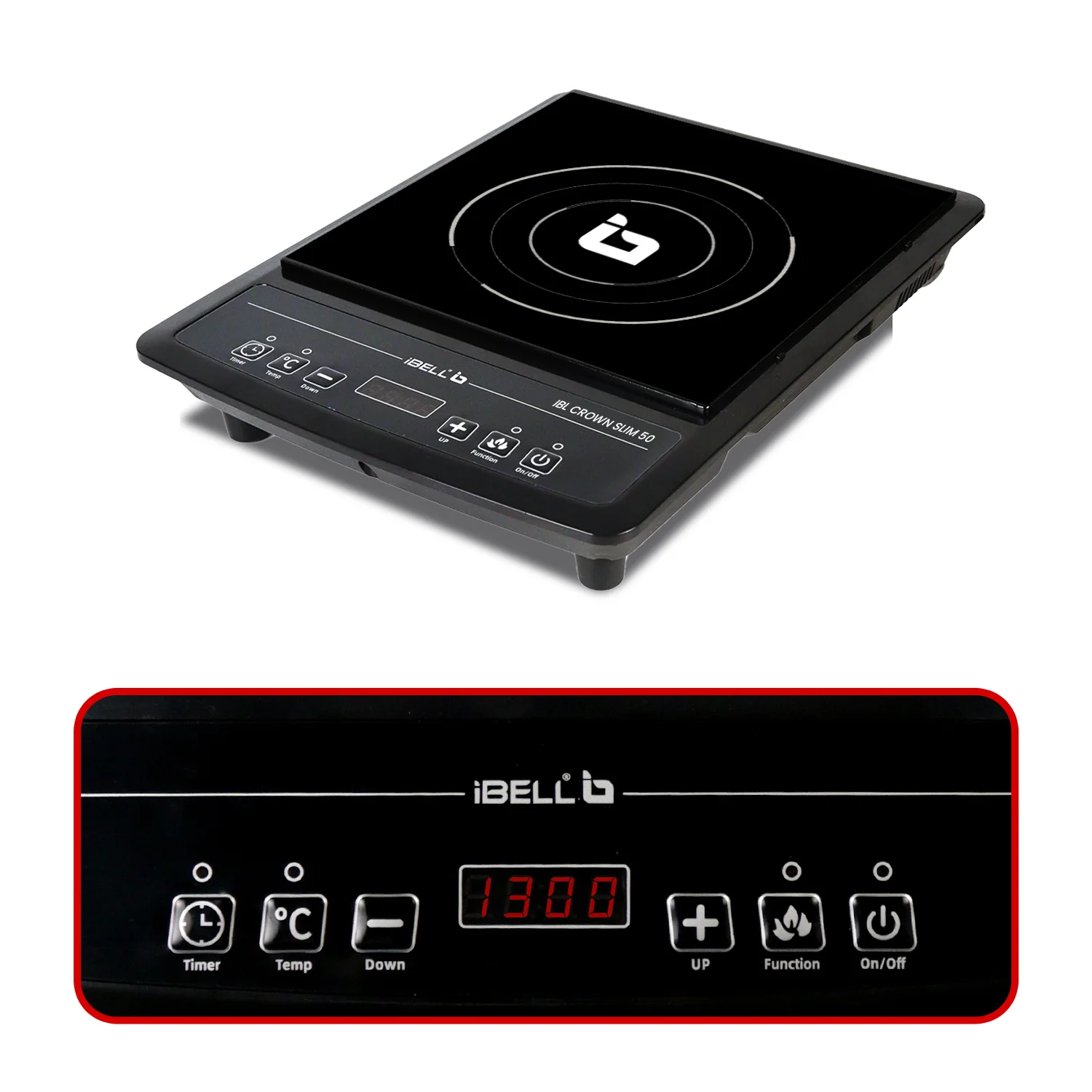 IBELL SLIM50 Induction Cooktop, 2000W, BIS Certified, LED Display, 2 Yr Warranty, Auto Shut-Off, Over Heat Protection (Black) - Image 4