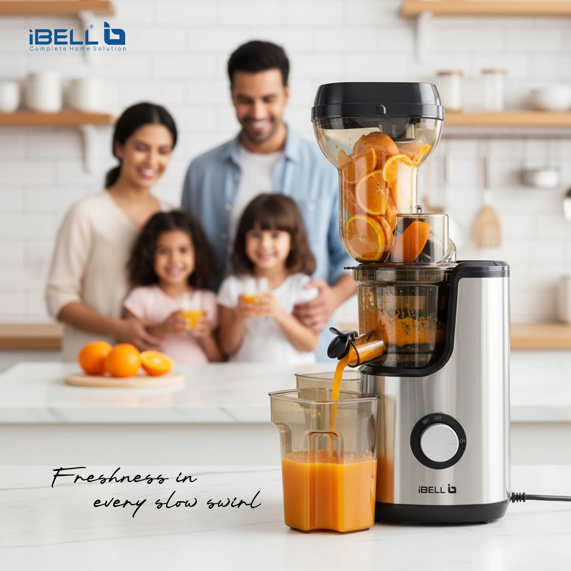 iBELL SLOW FUSION 750 Cold Press Slow Juicer 300W Silent Motor All-in-1 Fruit & Vegetable Juicer machine for home Compact Design Easy Assembly & Cleaning with 10 -Year Warranty - Image 8