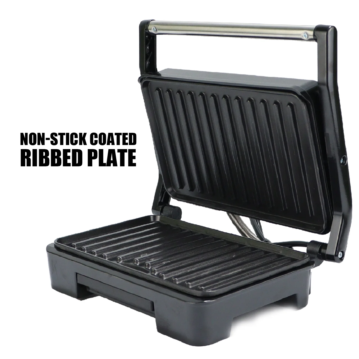 iBELL SM1515 Sandwich Maker with Floating Hinges, 1000Watt, Panini/Grill/Toast (Black) - Image 4