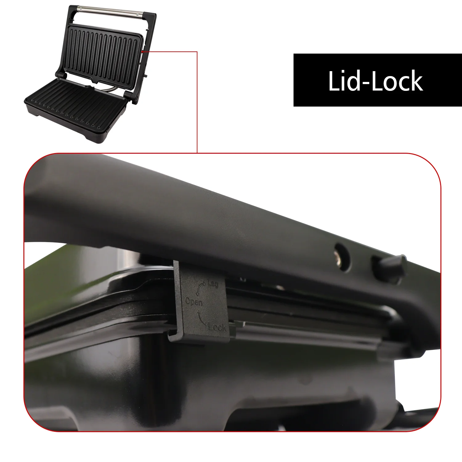 iBELL SM1700G Sandwich Maker with Floating Hinges, 1700Watt, 180 Degree Openable Plates for Grill/Toast, Temperature Control Knob (Black) - Image 7