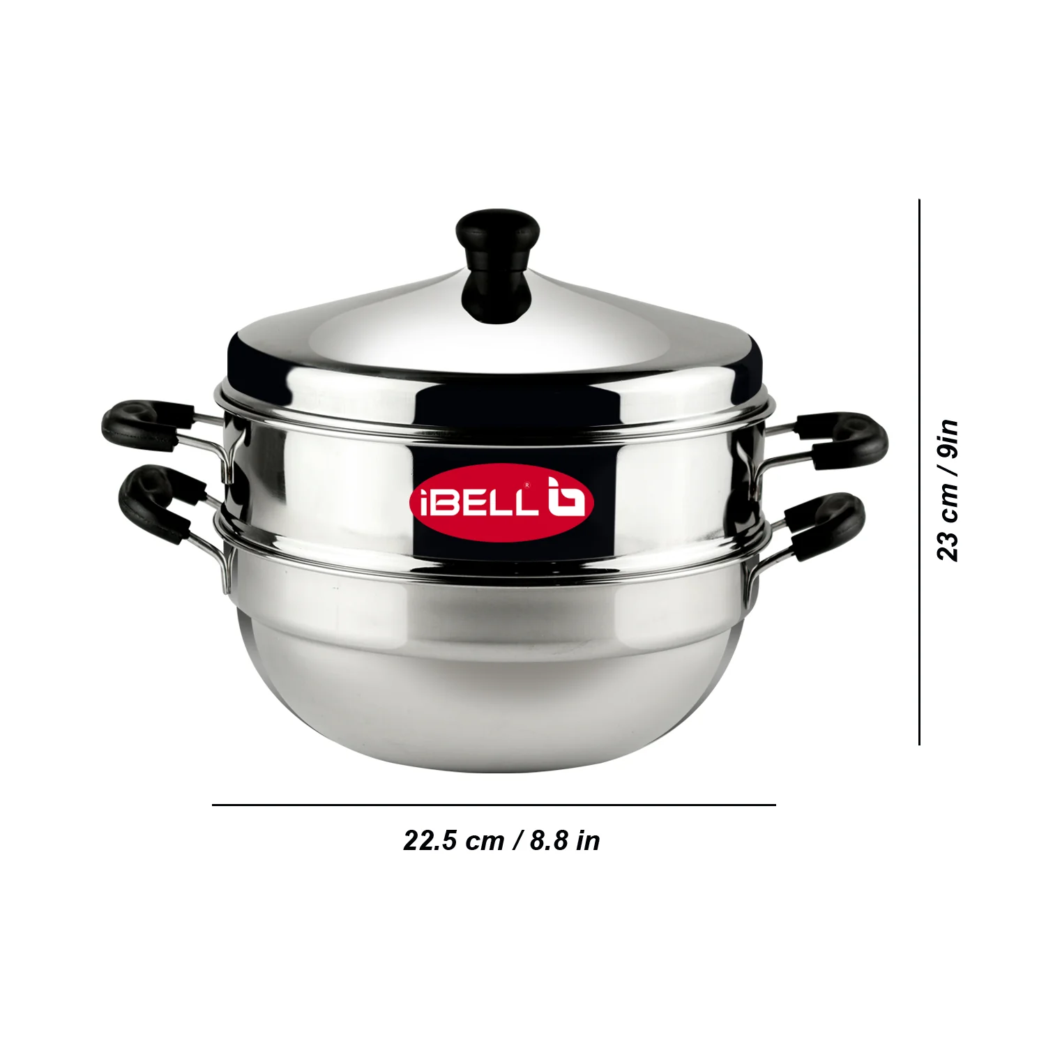 iBELL Stainless Steel 2 Plate Idli Pot with Kadai, (3L) Silver - Image 5