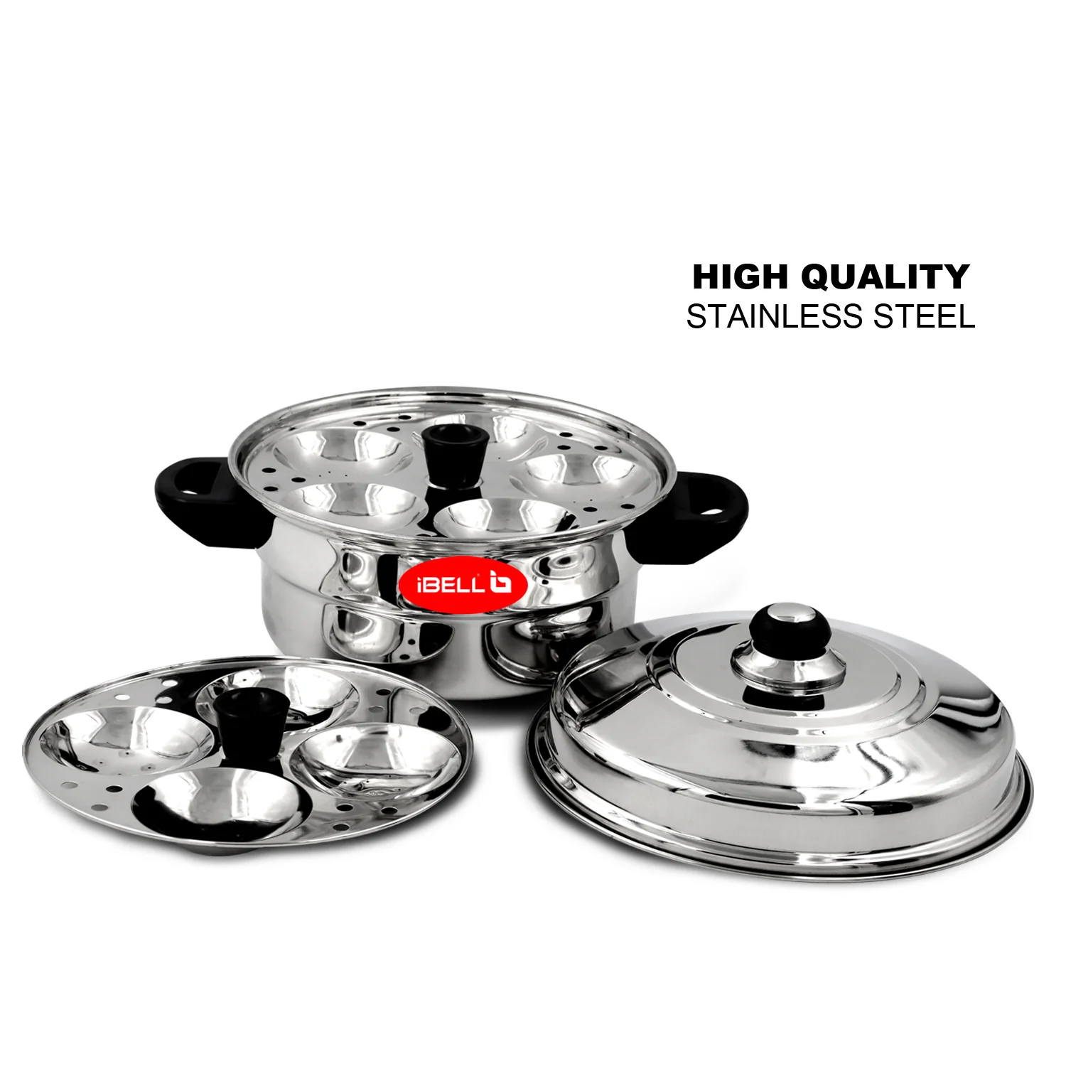 iBELL Stainless Steel Idli Pot with Steamer & Mini 2 Idli Plates (3L), Silver - Image 5