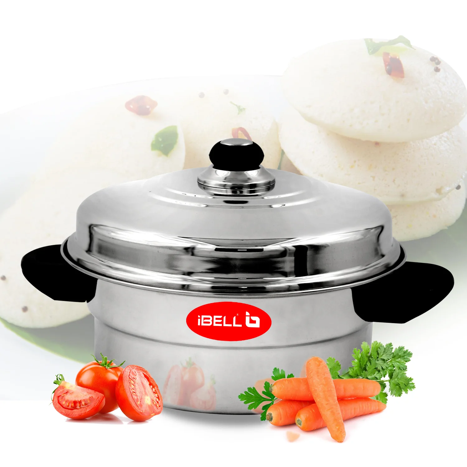 iBELL Stainless Steel Idli Pot with Steamer & Mini 2 Idli Plates (3L), Silver - Image 6
