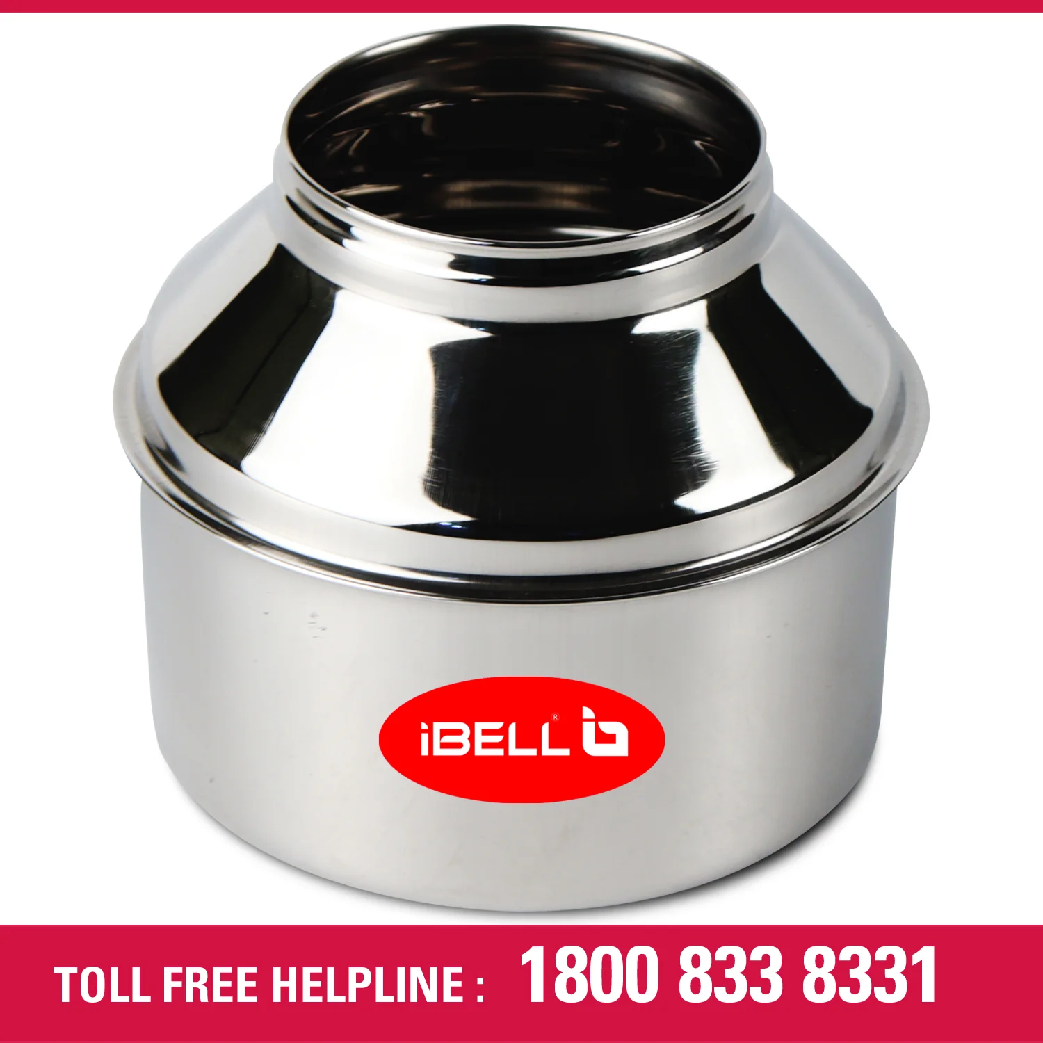 iBELL Stainless Steel Puttu Kudam - Silver - Image 3