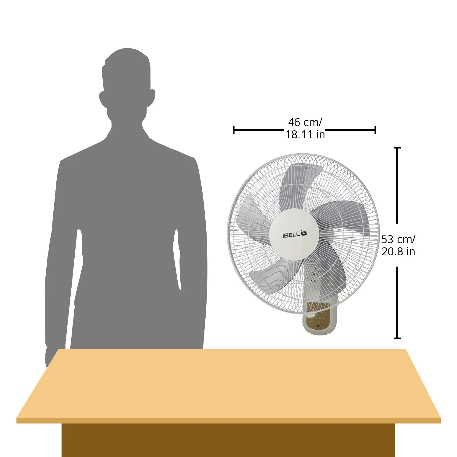 IBELL VIVA High Speed Wall Fan with Remote, 5 Leaf, 406mm, Low Noise Motor, White - Image 8