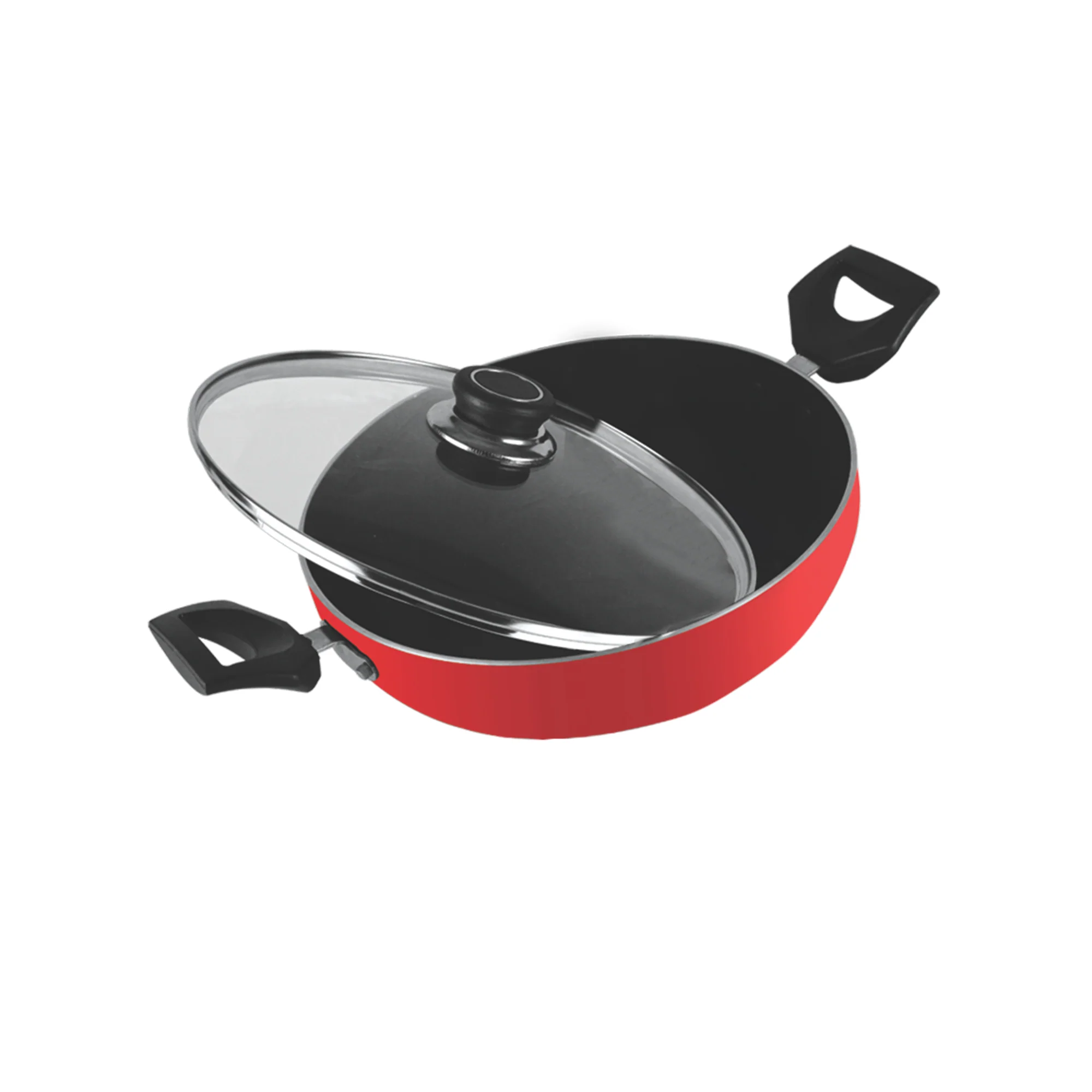 VBT VBT-K280 Non Stick Kadai 28cm Glass Lid – Gas Compatible, PFOA Free